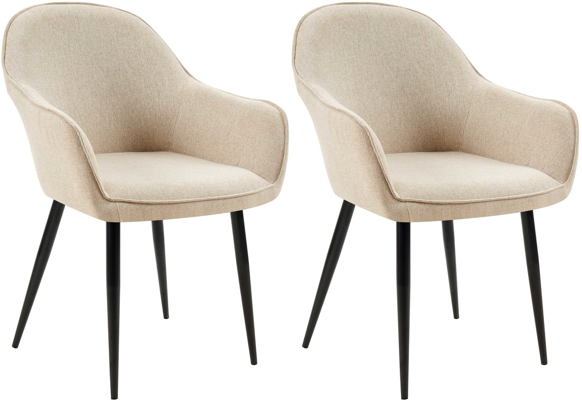 Set de 2 sillas de comedor Boise en tela
