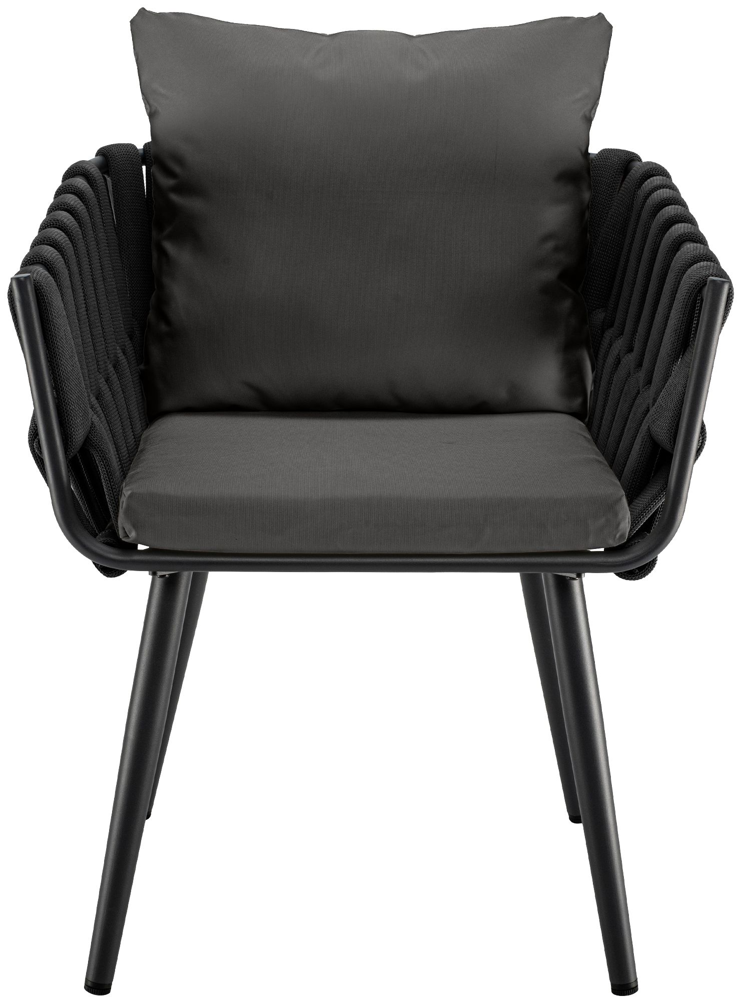 Silla de jardín Lombardia antracita con cojín de asiento