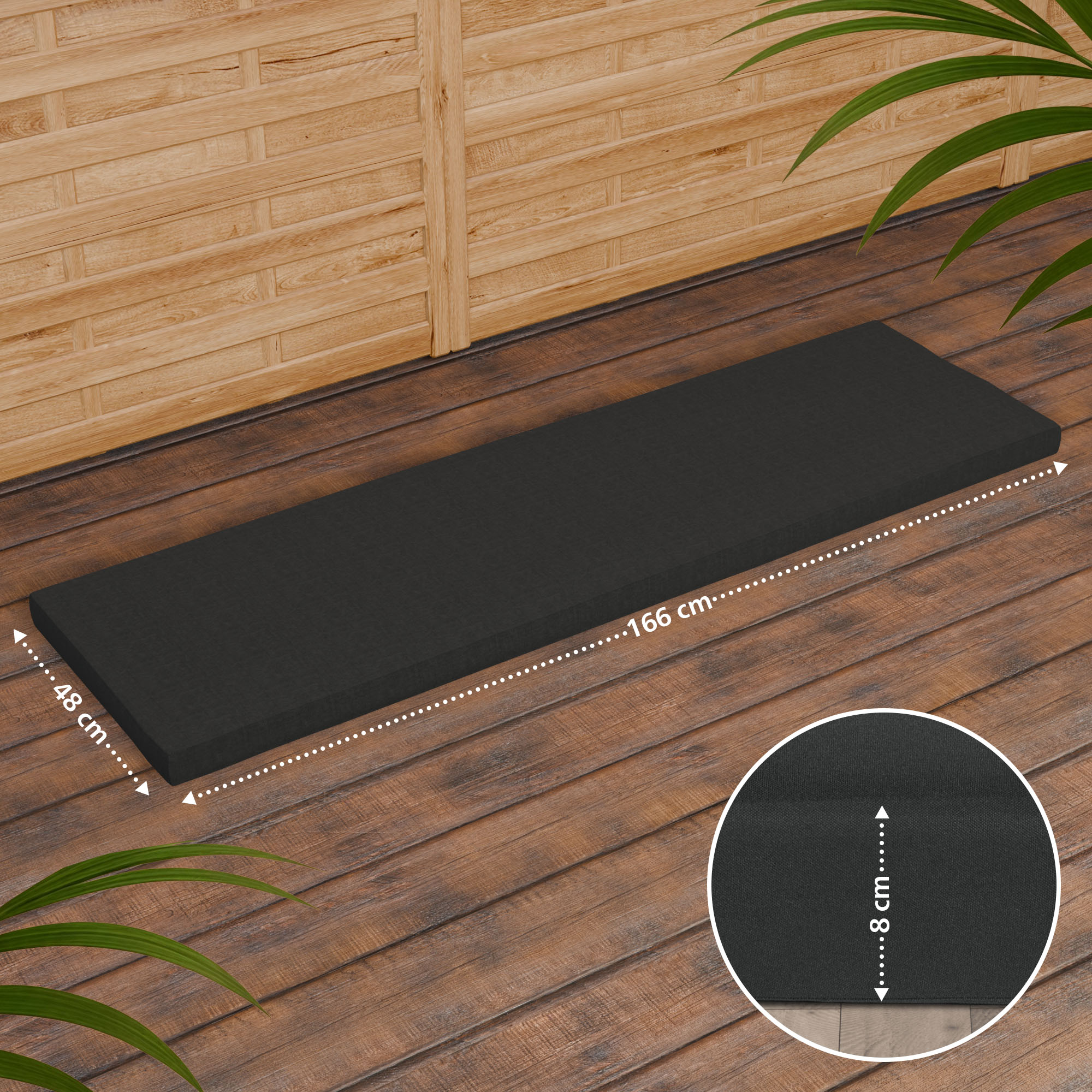 Banco de Jardin de Teca Daxon con Cojin de Asiento