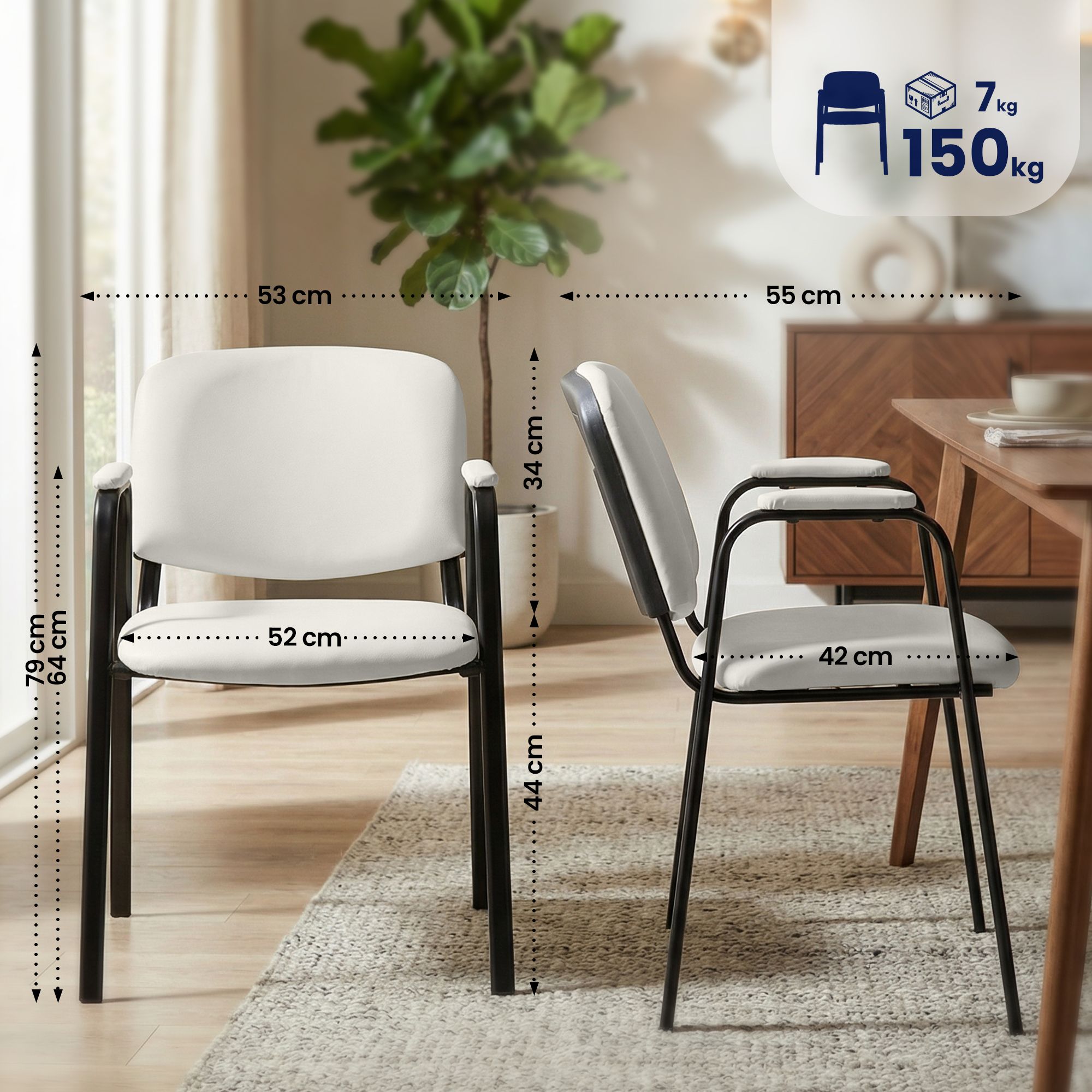 Set de 4 sillas apilables Ken Pro de piel sintética
