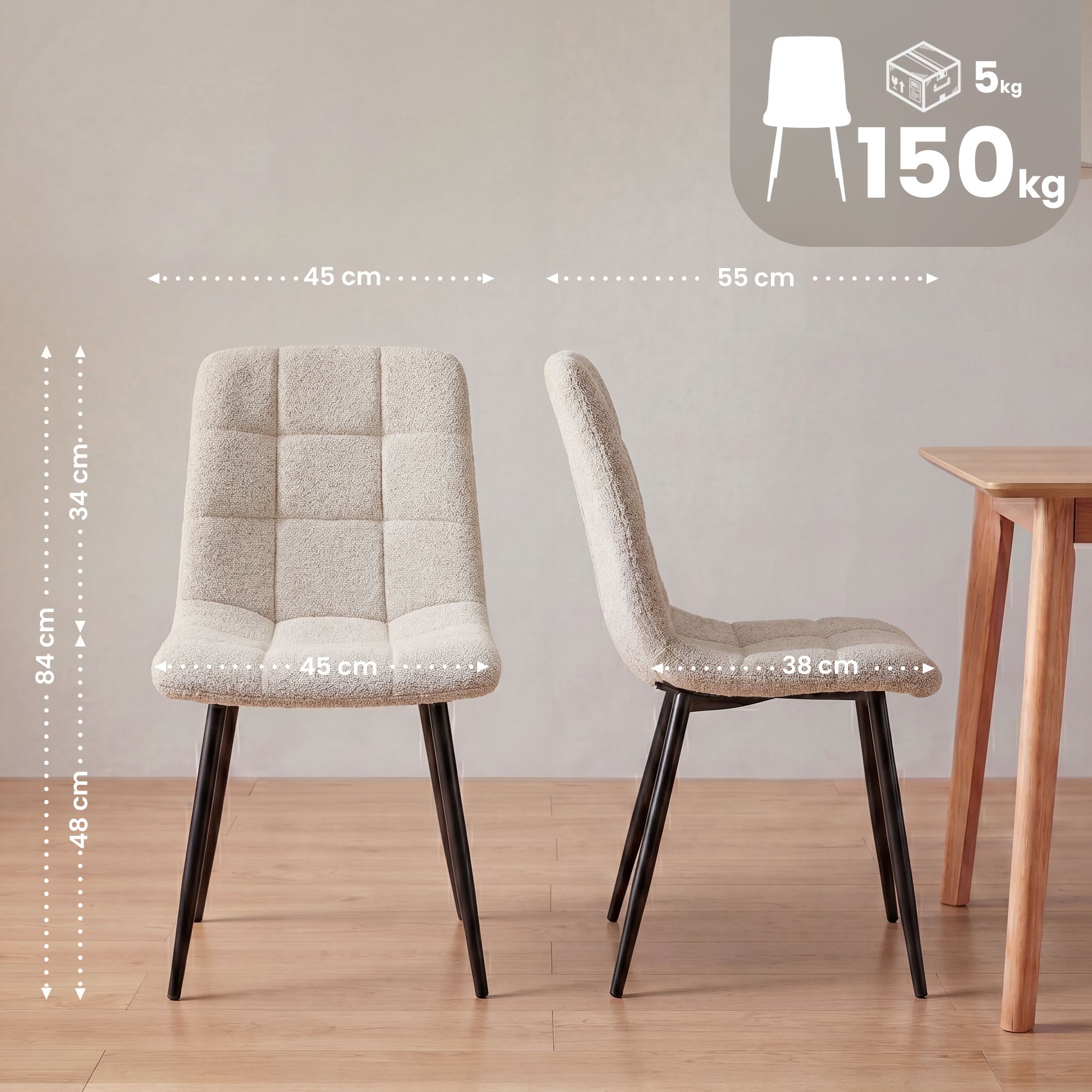 Silla de Comedor Antibes Tejido de Peluche
