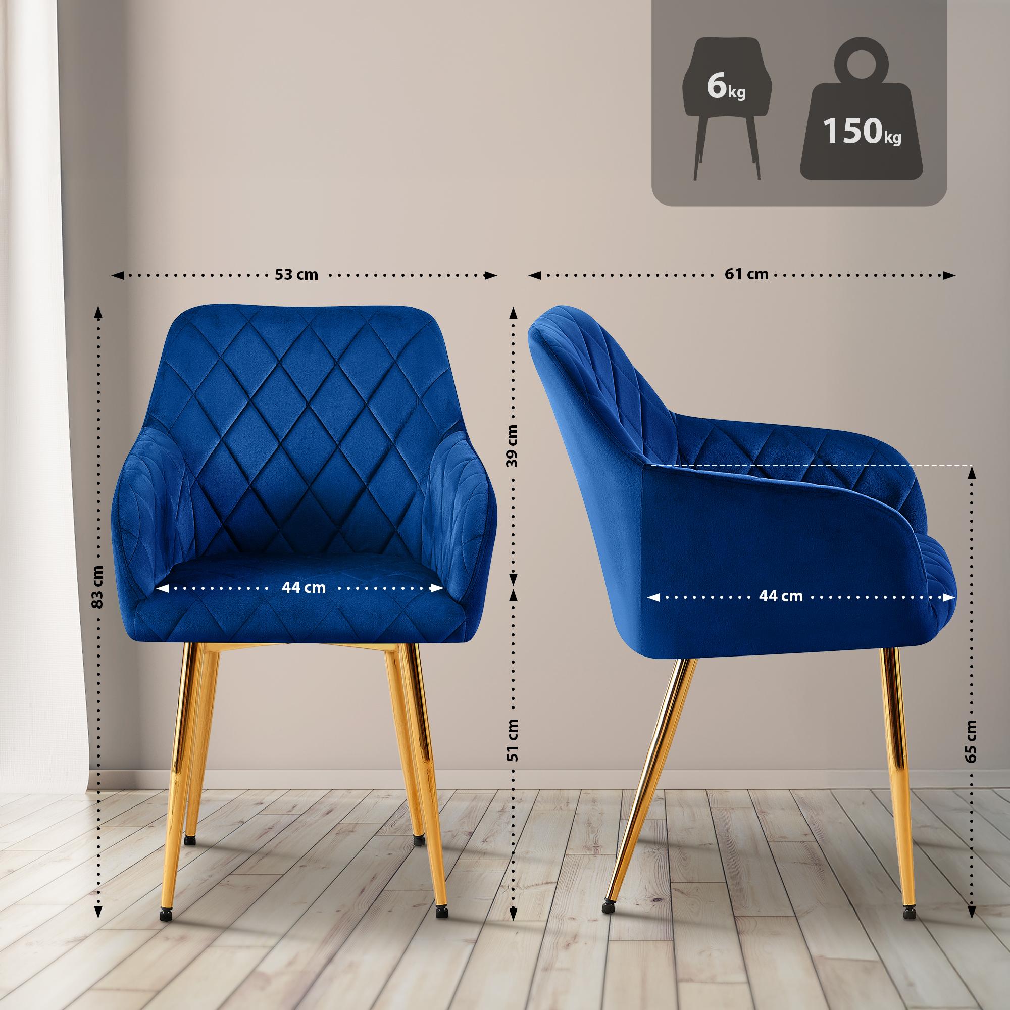 Silla de comedor Monett terciopelo