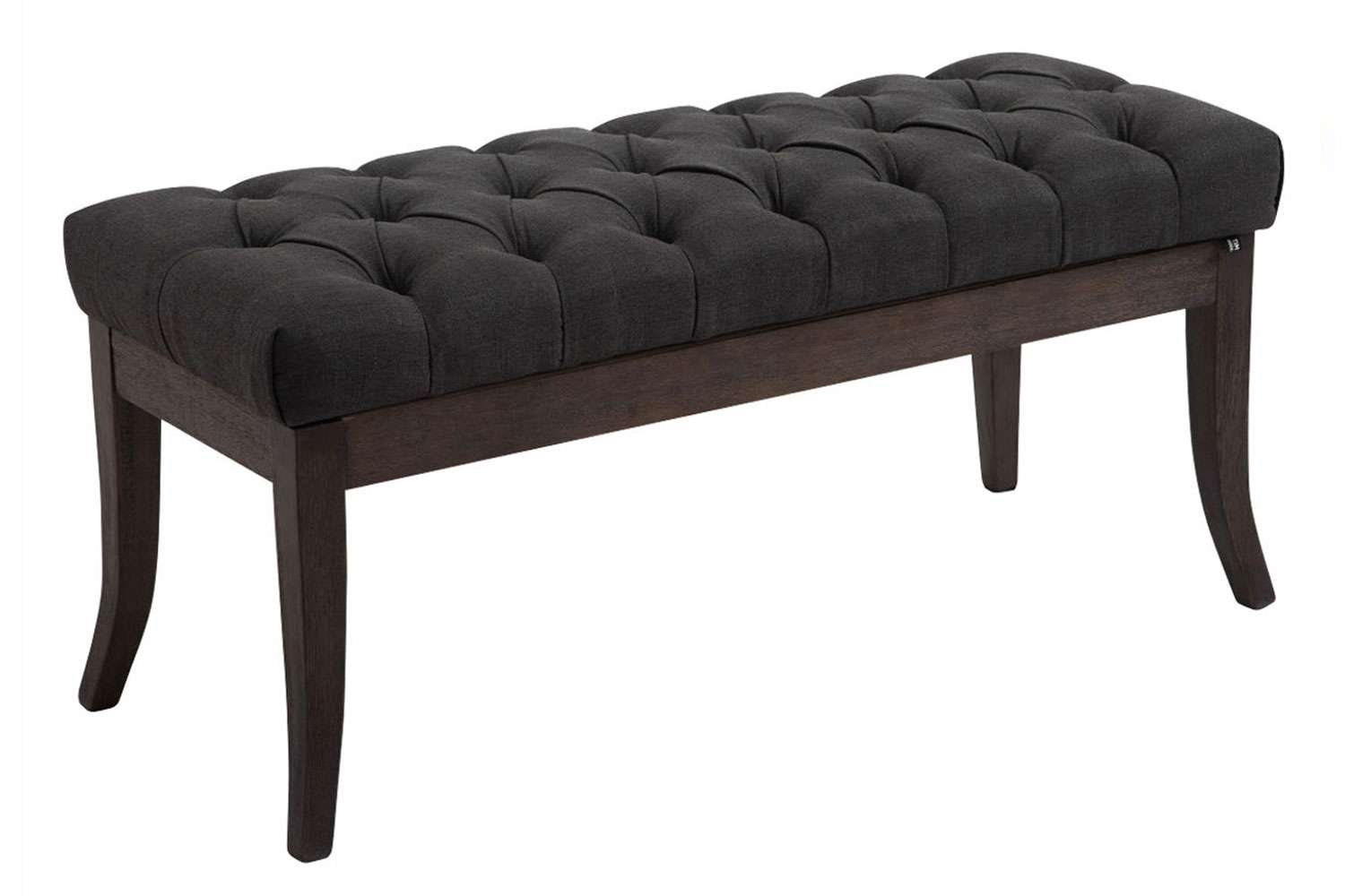Taburete Recibidor Ramses En Tela & Madera Oscura