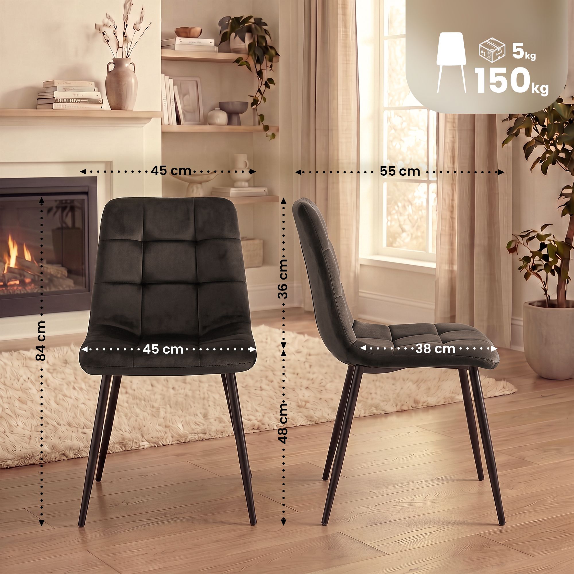 Pack de 4 sillas de comedor Tilde