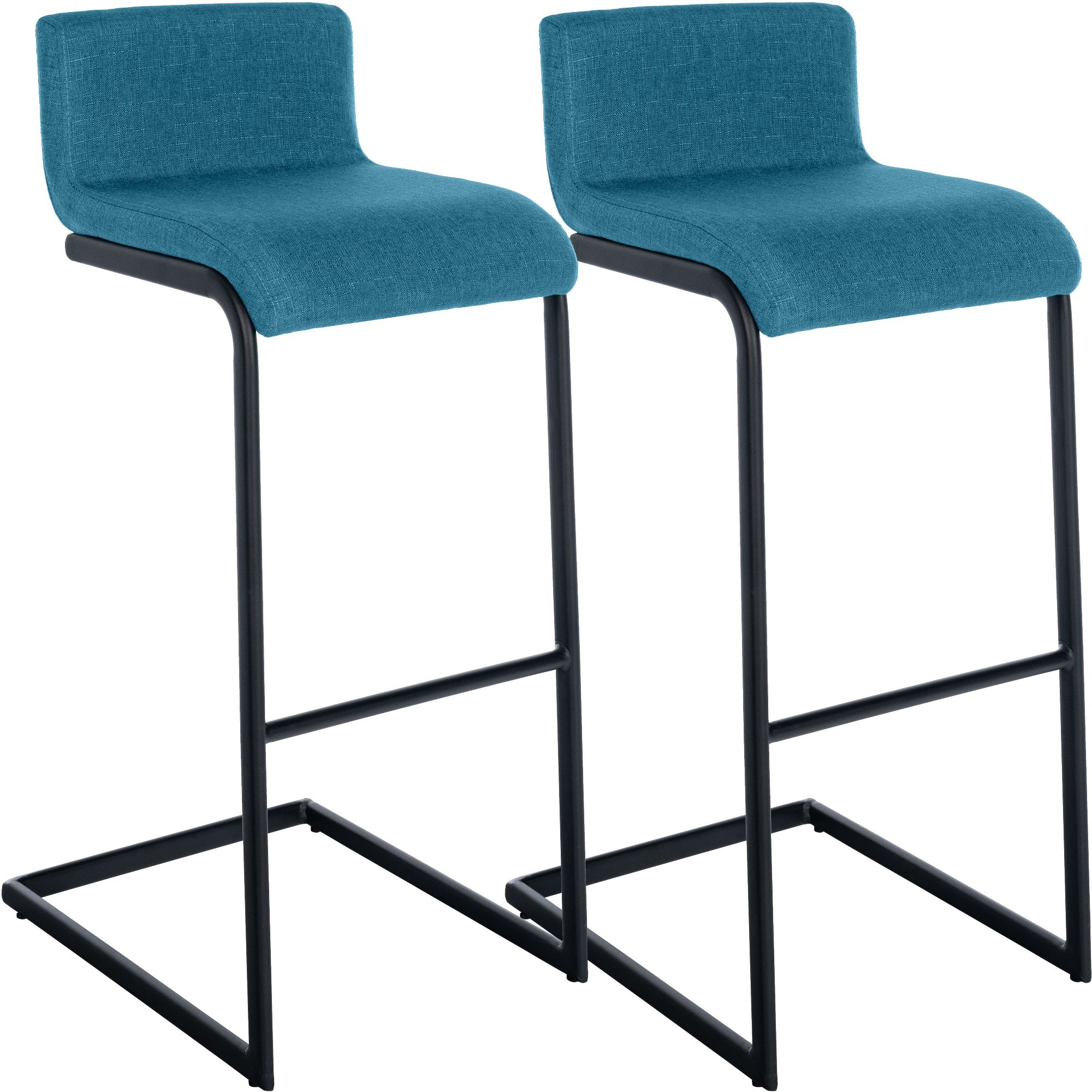 Set de 2 Taburetes de Bar Newport, Estructura de Metal Negro
