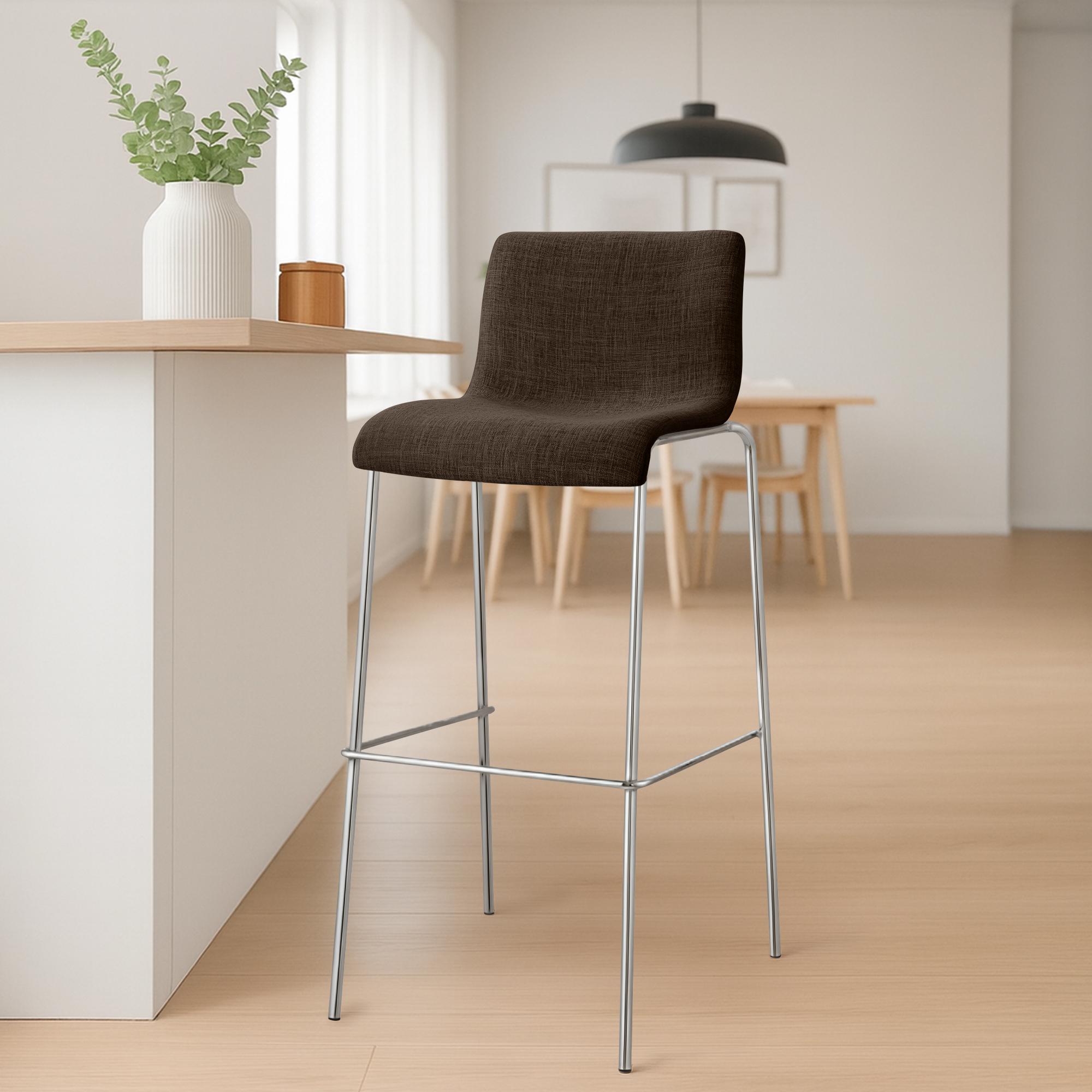 Taburete de bar Hover de tela con base de cuatro patas