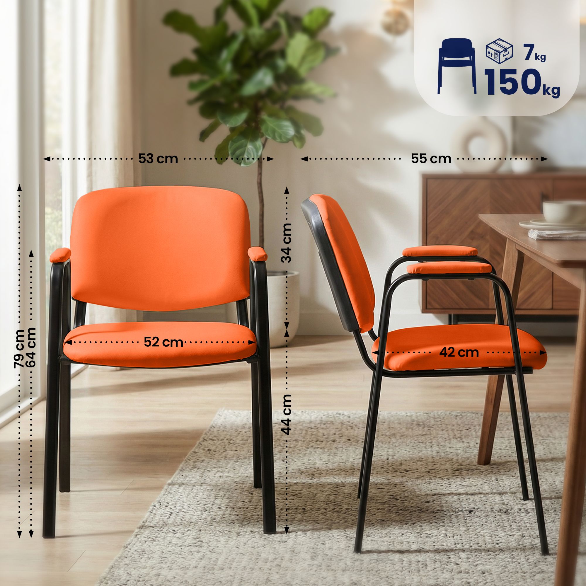 Silla apilable Ken Pro de polipiel