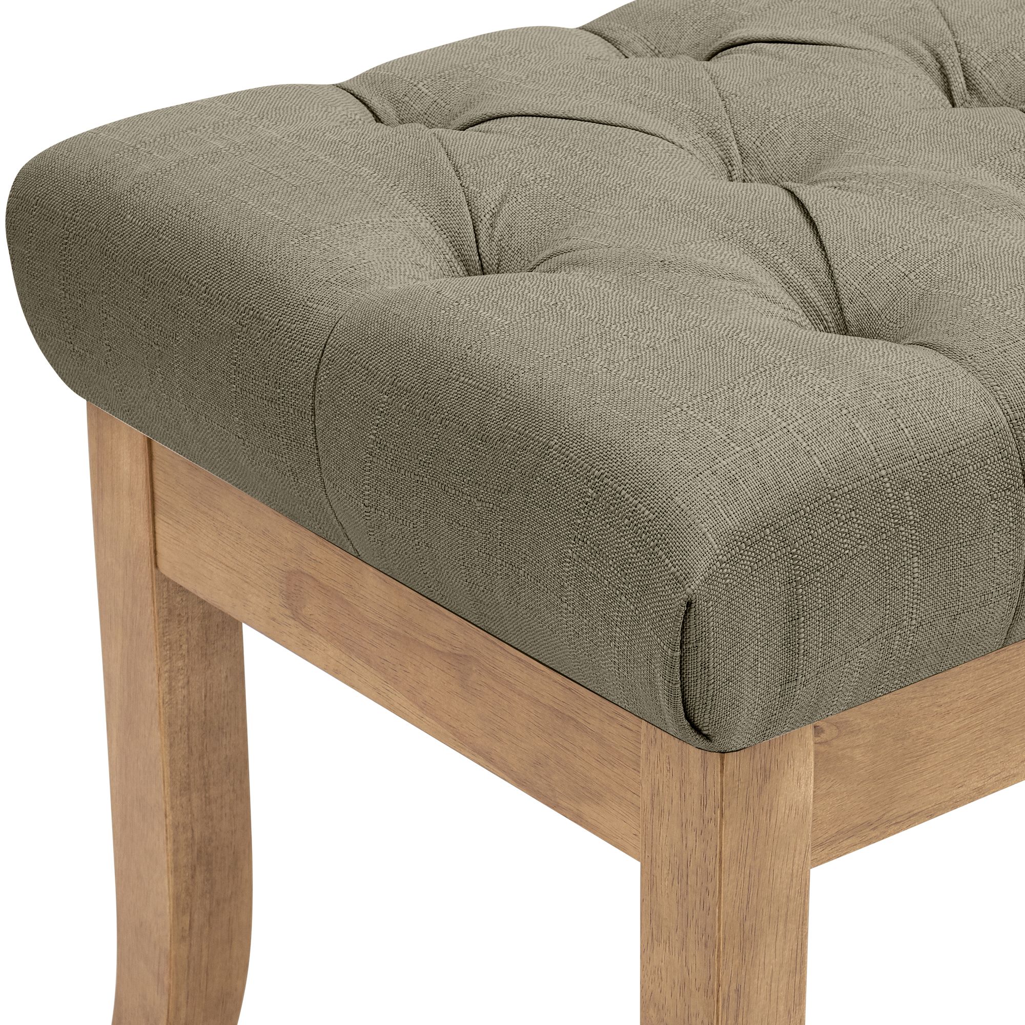 Banco Ramses tapizado en tela con estructura de madera clara