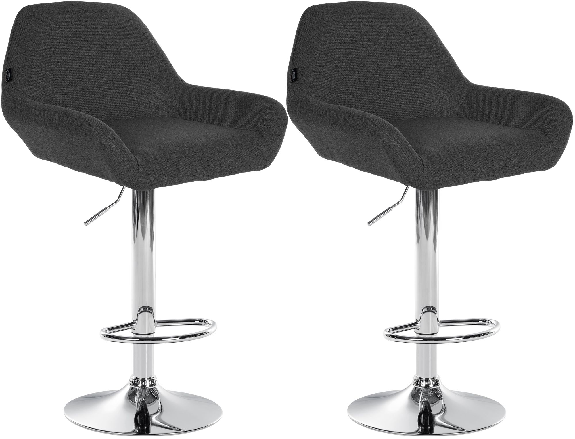 Set de 2 taburetes de bar Braga de tela