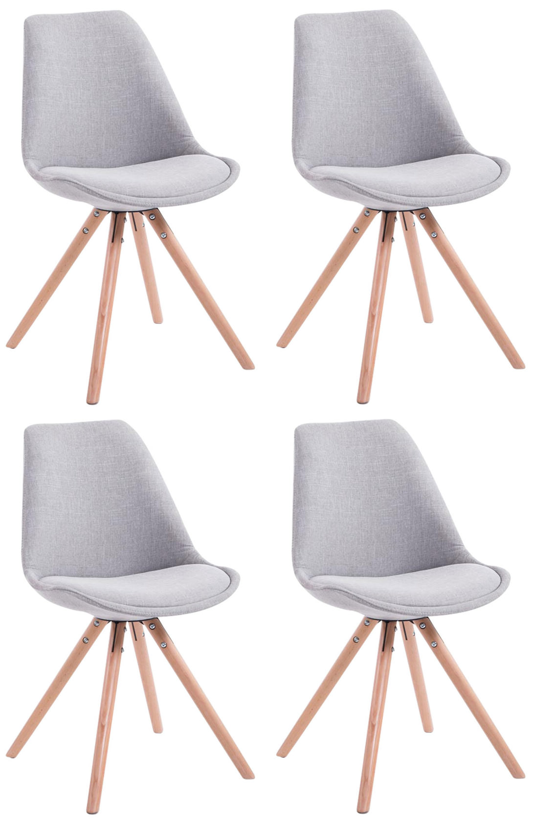 Set de 4 sillas de comedor Toulouse en tela