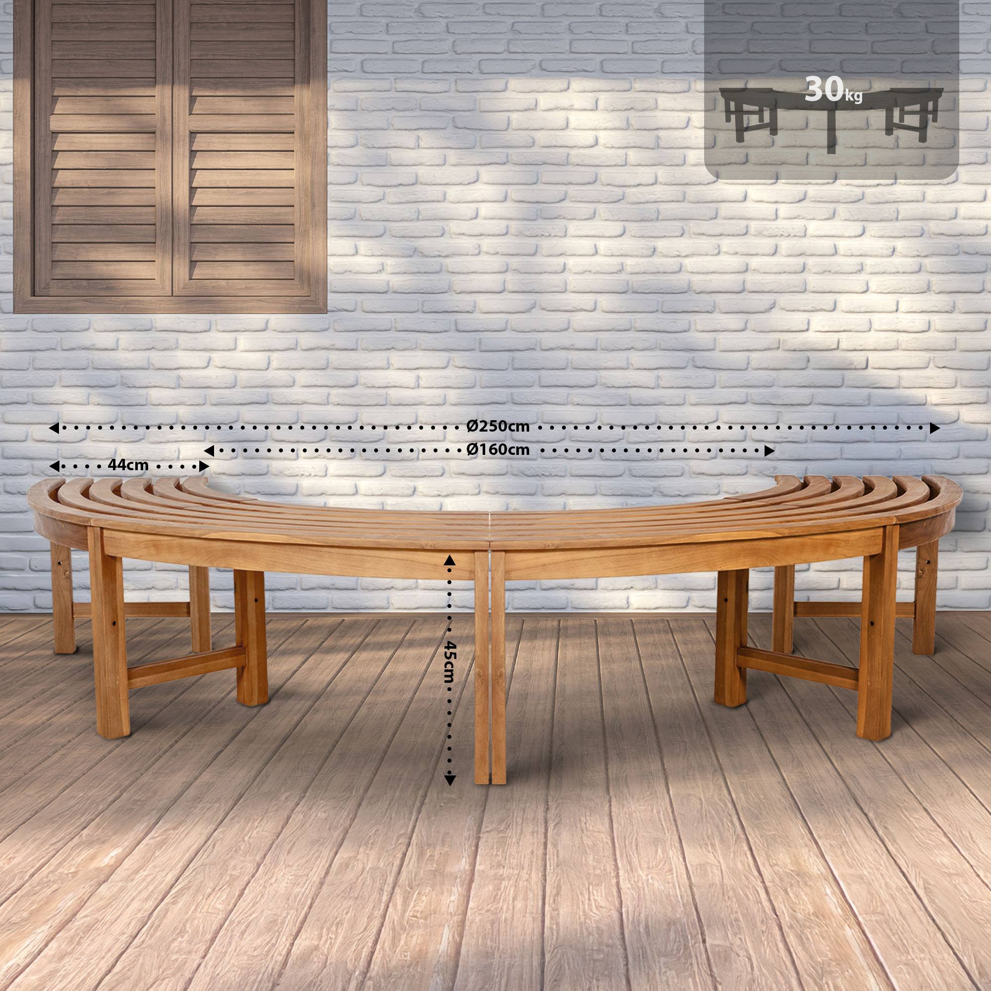 Banco semicircular Male sin respaldo 250 cm