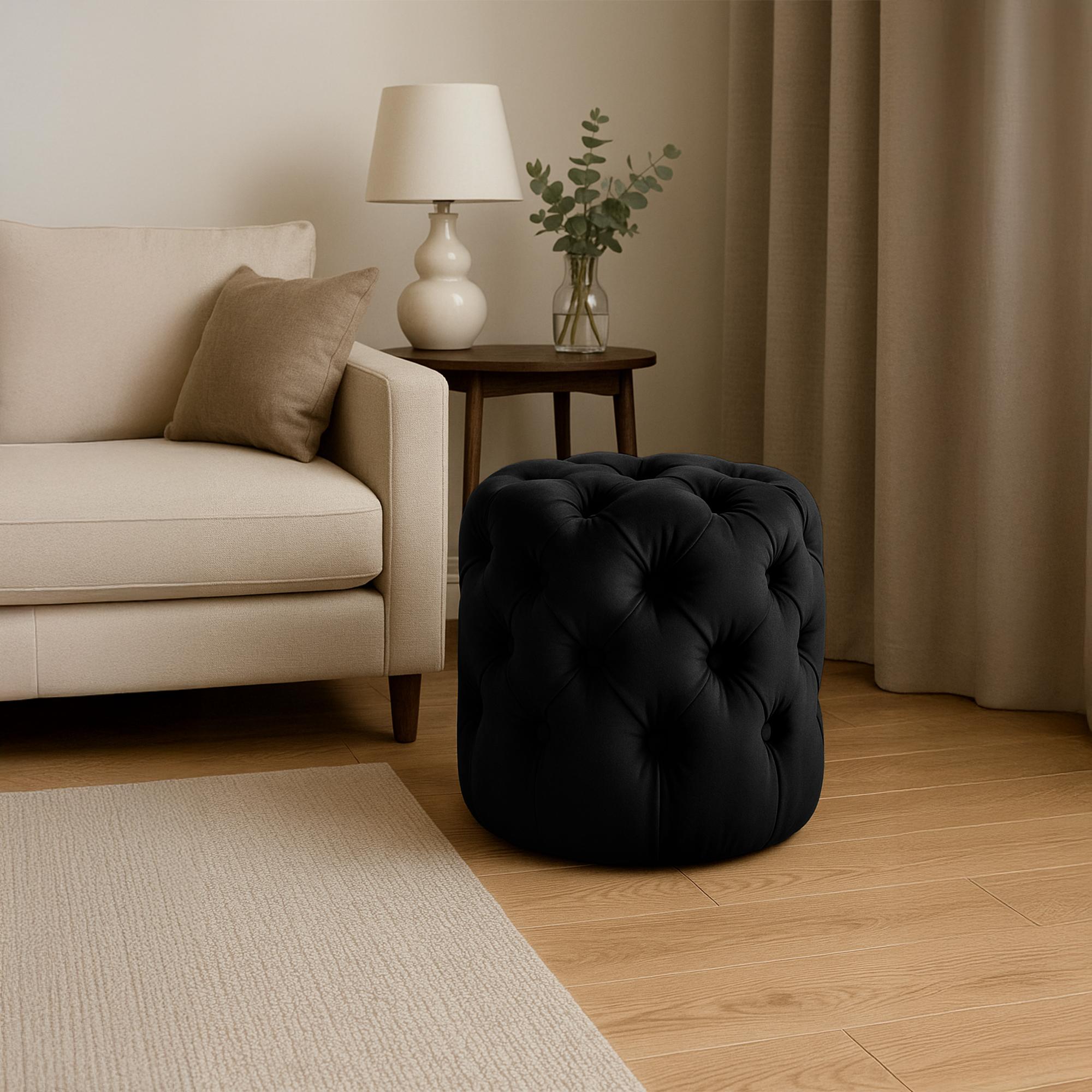 Taburete Drancy de terciopelo