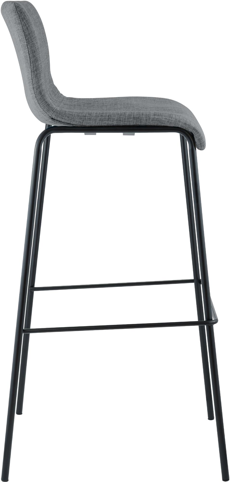 Juego de 2 taburetes de bar Hover, tela, base de cuatro patas