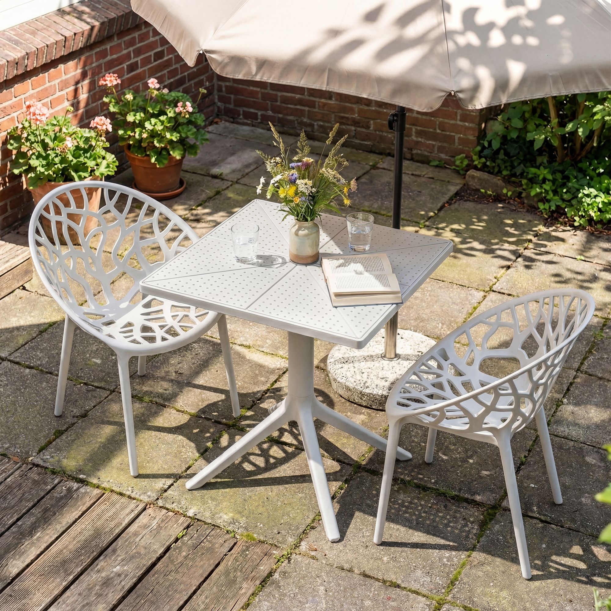 Conjunto de muebles de jardin Neriva con 2 sillas