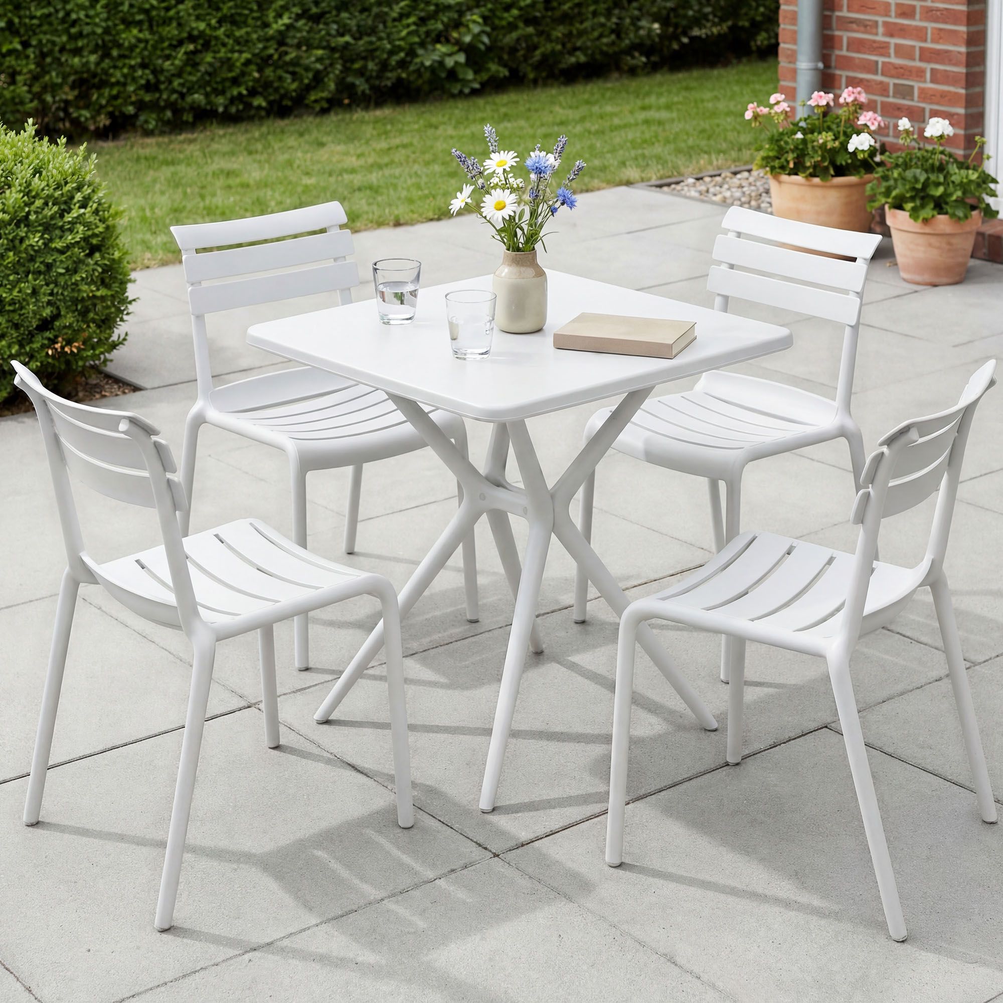 Conjunto de Muebles de Jardín Vela con 4 Sillas