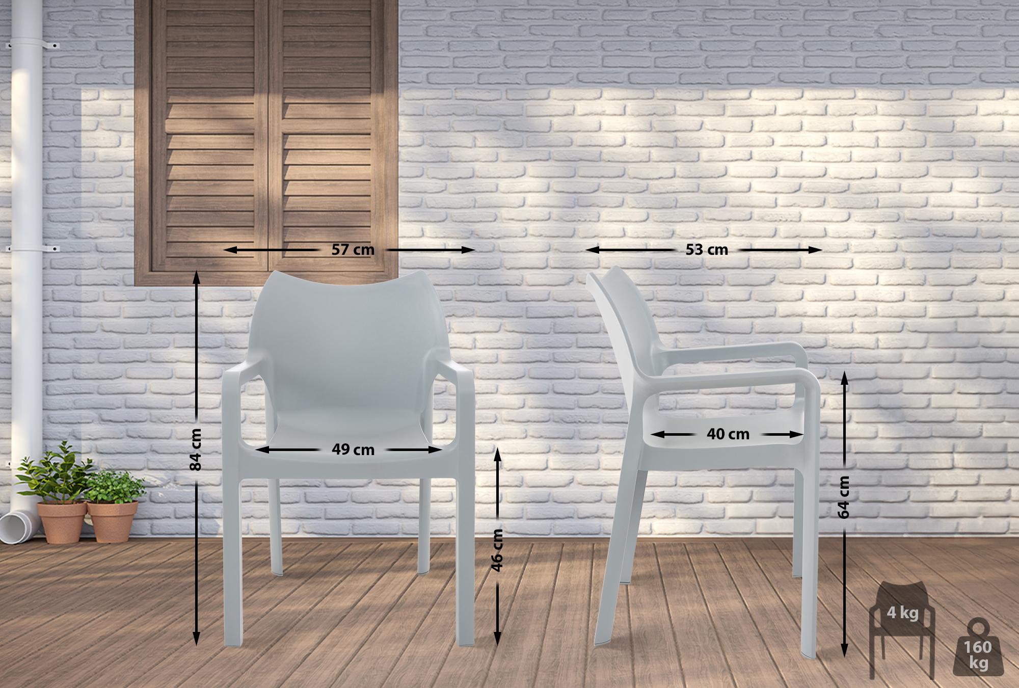 Silla de jardín Diva con reposabrazos