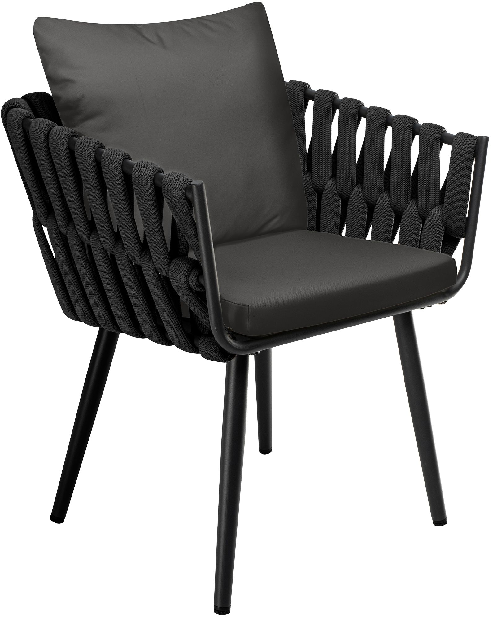 Silla de jardín Lombardia antracita con cojín de asiento