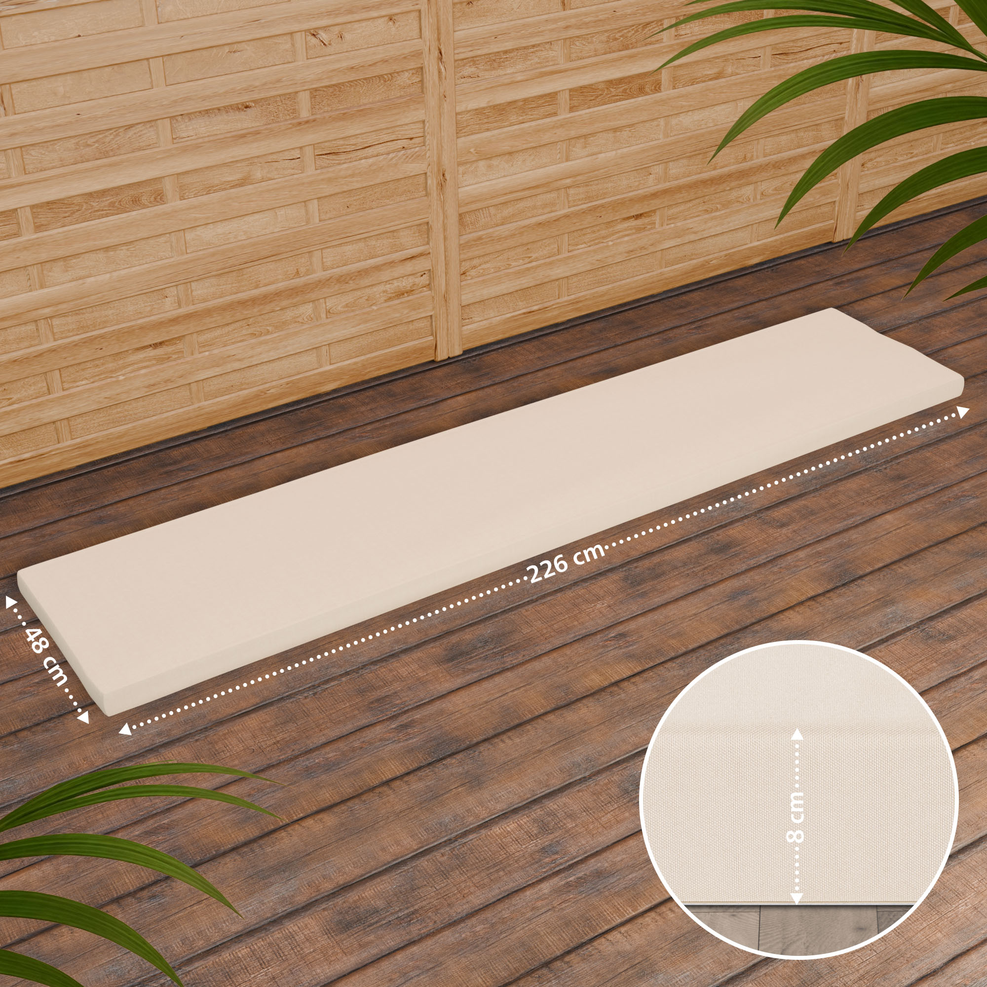 Banco de Jardin de Teca Daxon con Cojin de Asiento