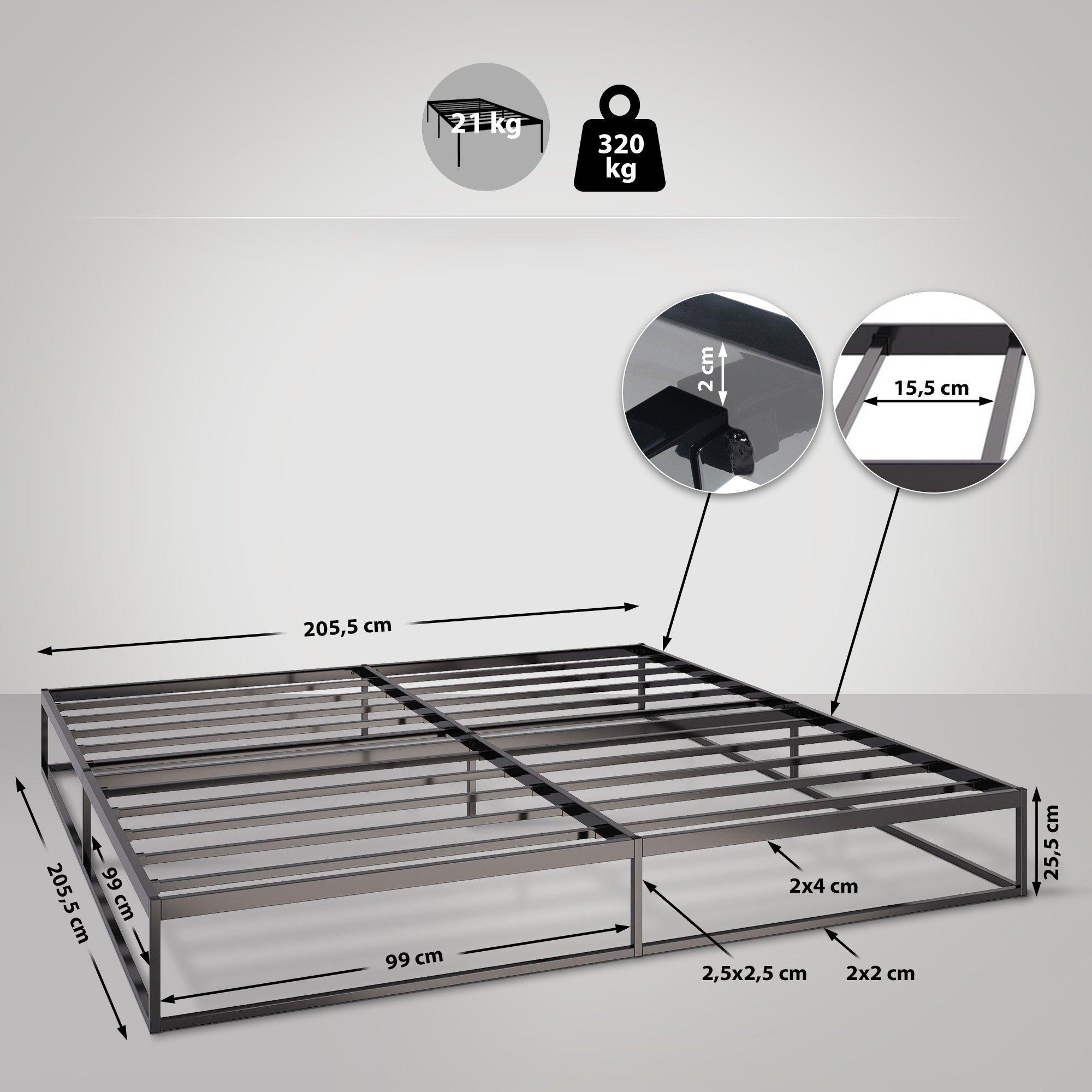 Cama de metal Scala