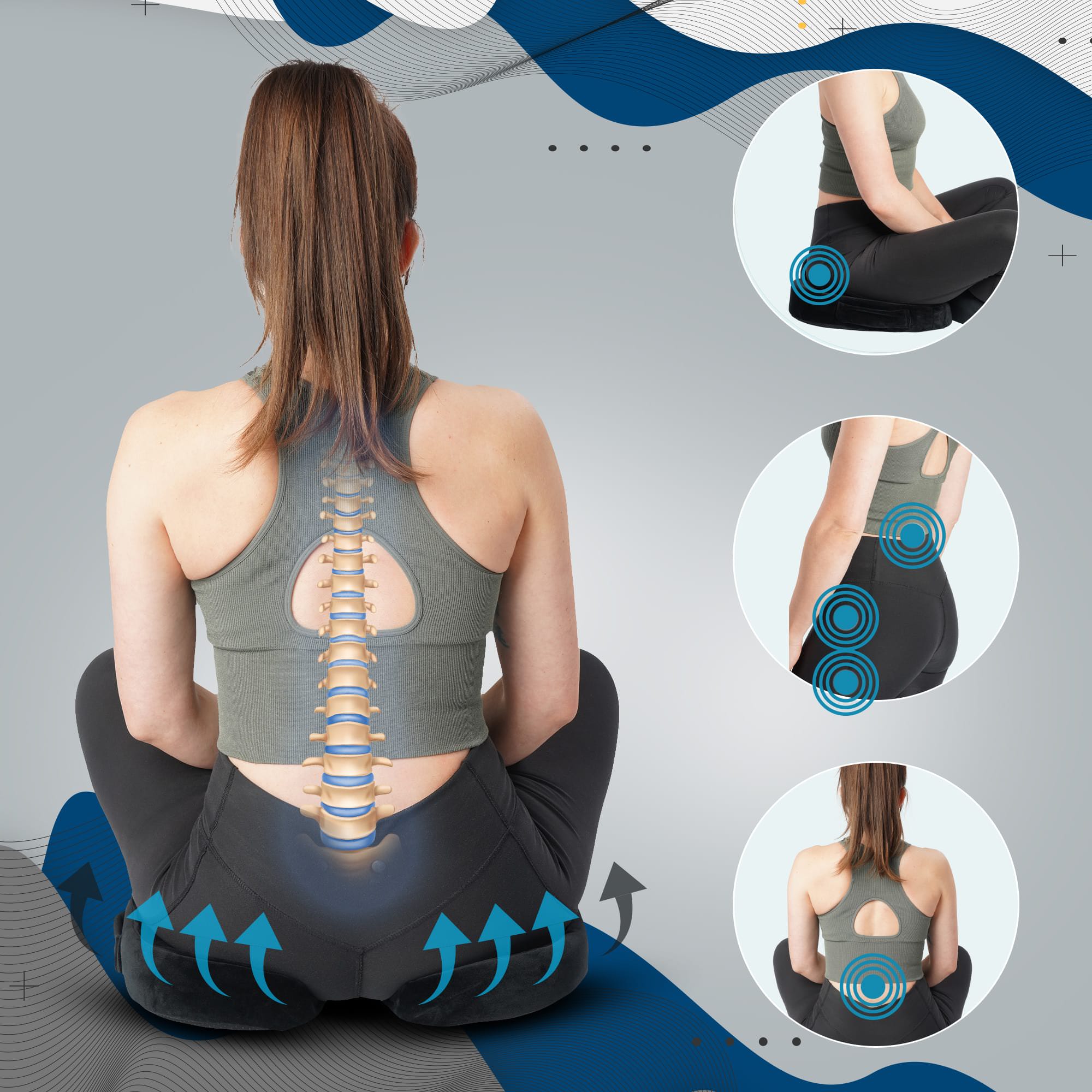 Cojín de asiento ergonómico para aliviar la presión