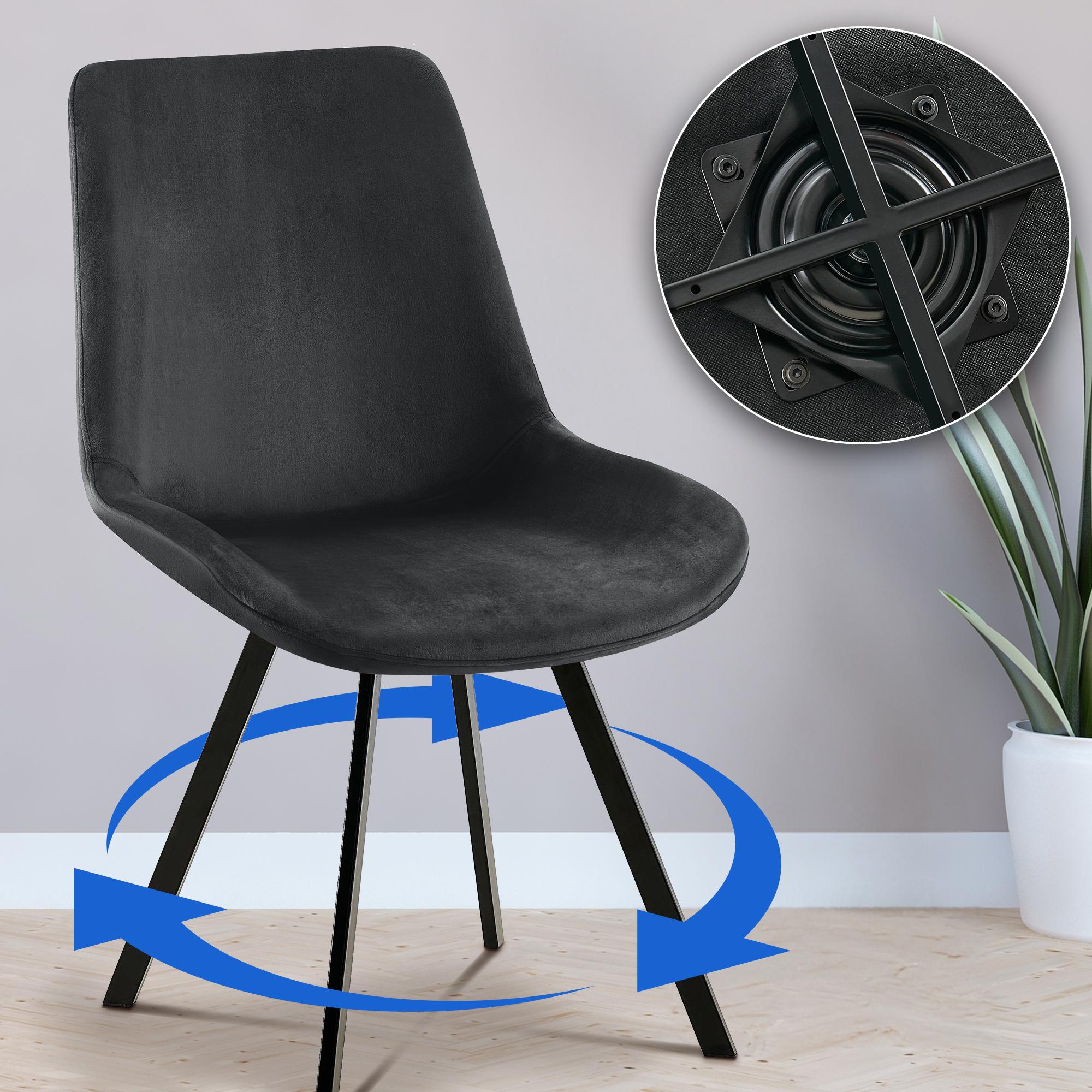 Silla de comedor Lewes de terciopelo