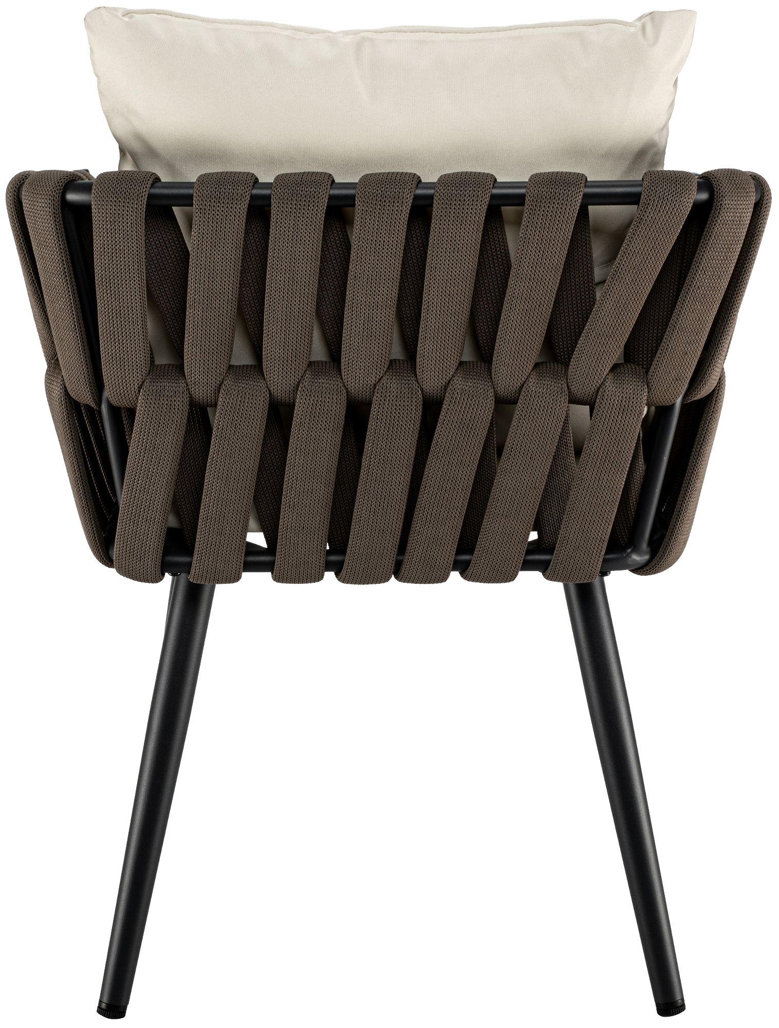 Silla de jardín Lombardia color topo con cojín
