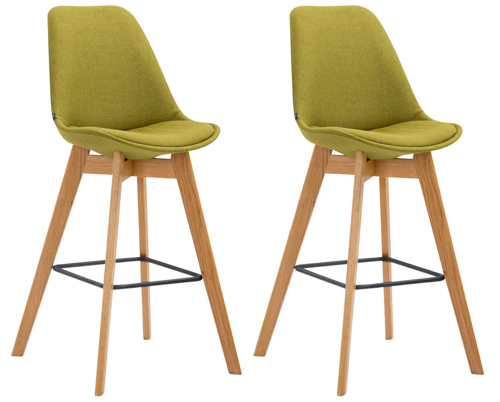 Set De 2 Taburetes De Bar Metz Tapizados En Tela