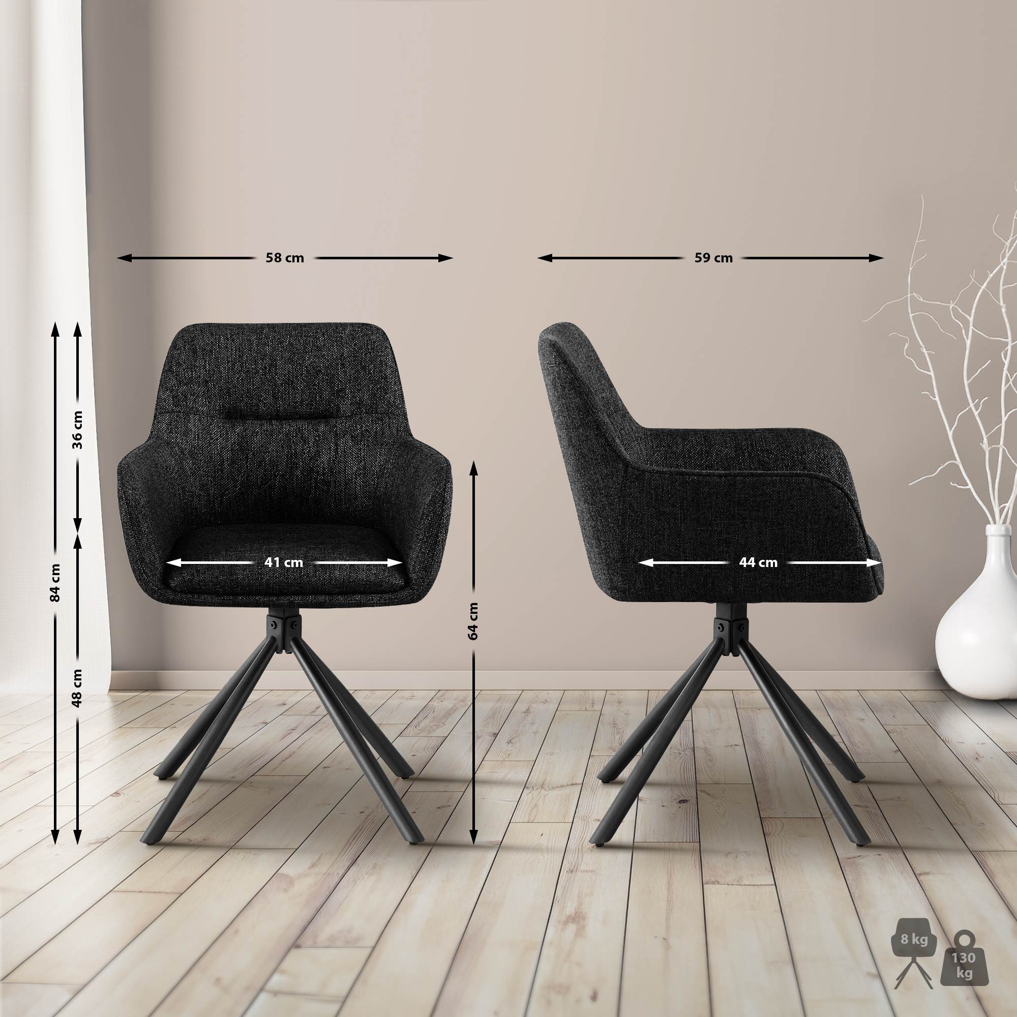 Silla de tela Tipton