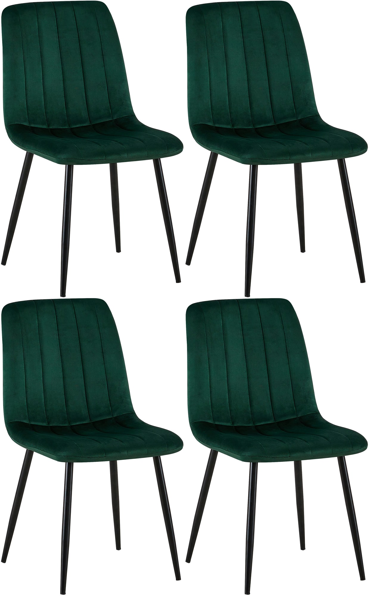 Set de 4 sillas de salón Dijon en tela o terciopelo