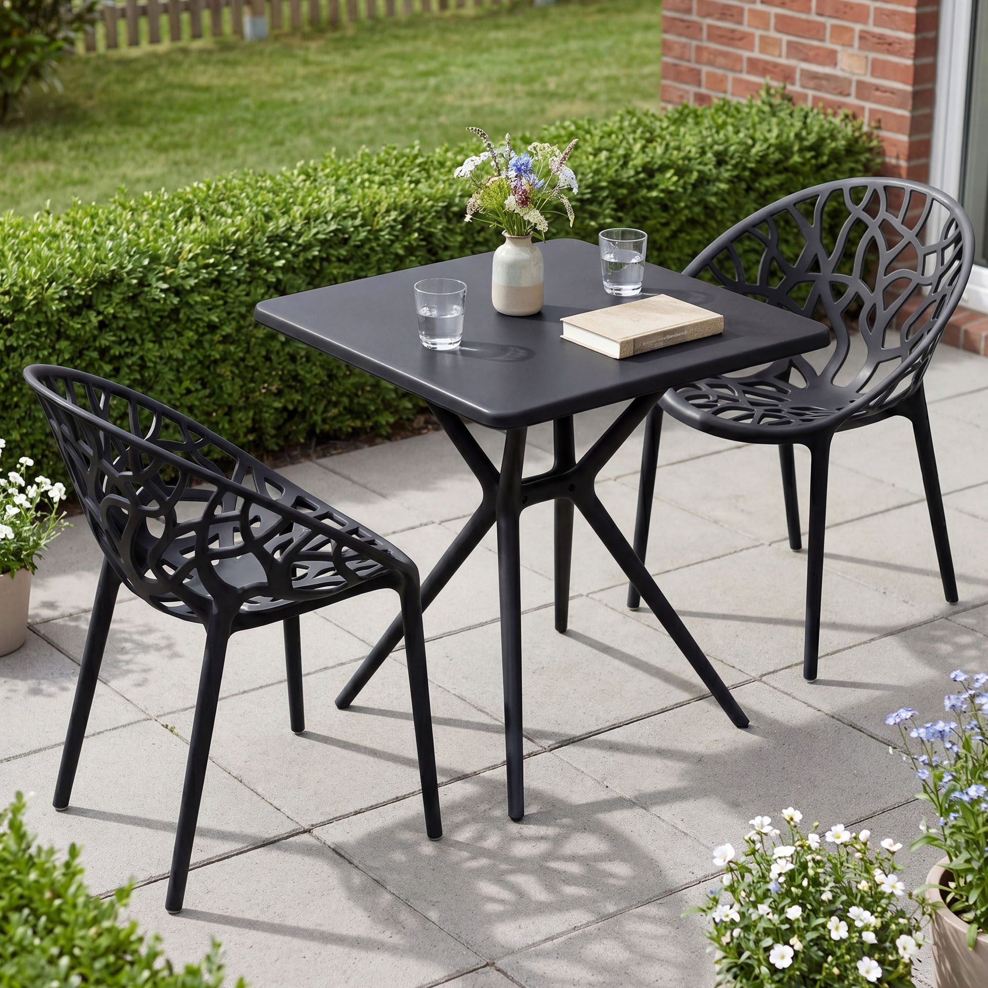 Set de muebles de jardin Lumera con 2 sillas