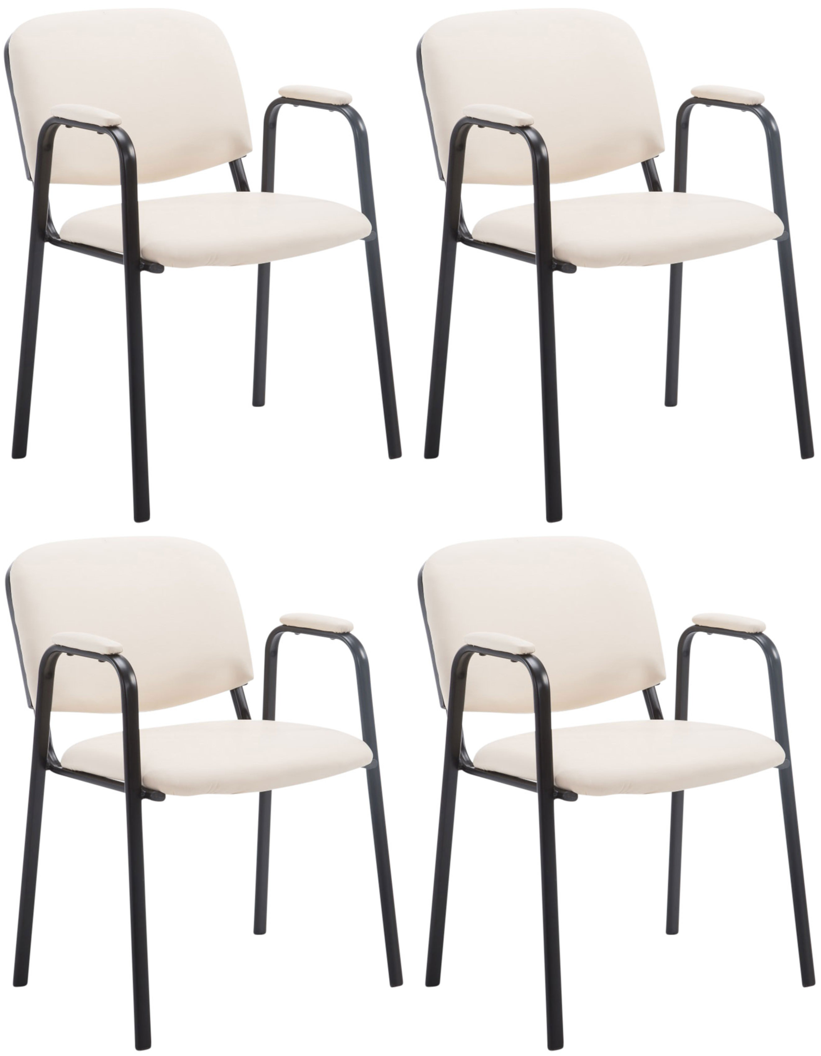 Set de 4 sillas apilables Ken Pro de piel sintética