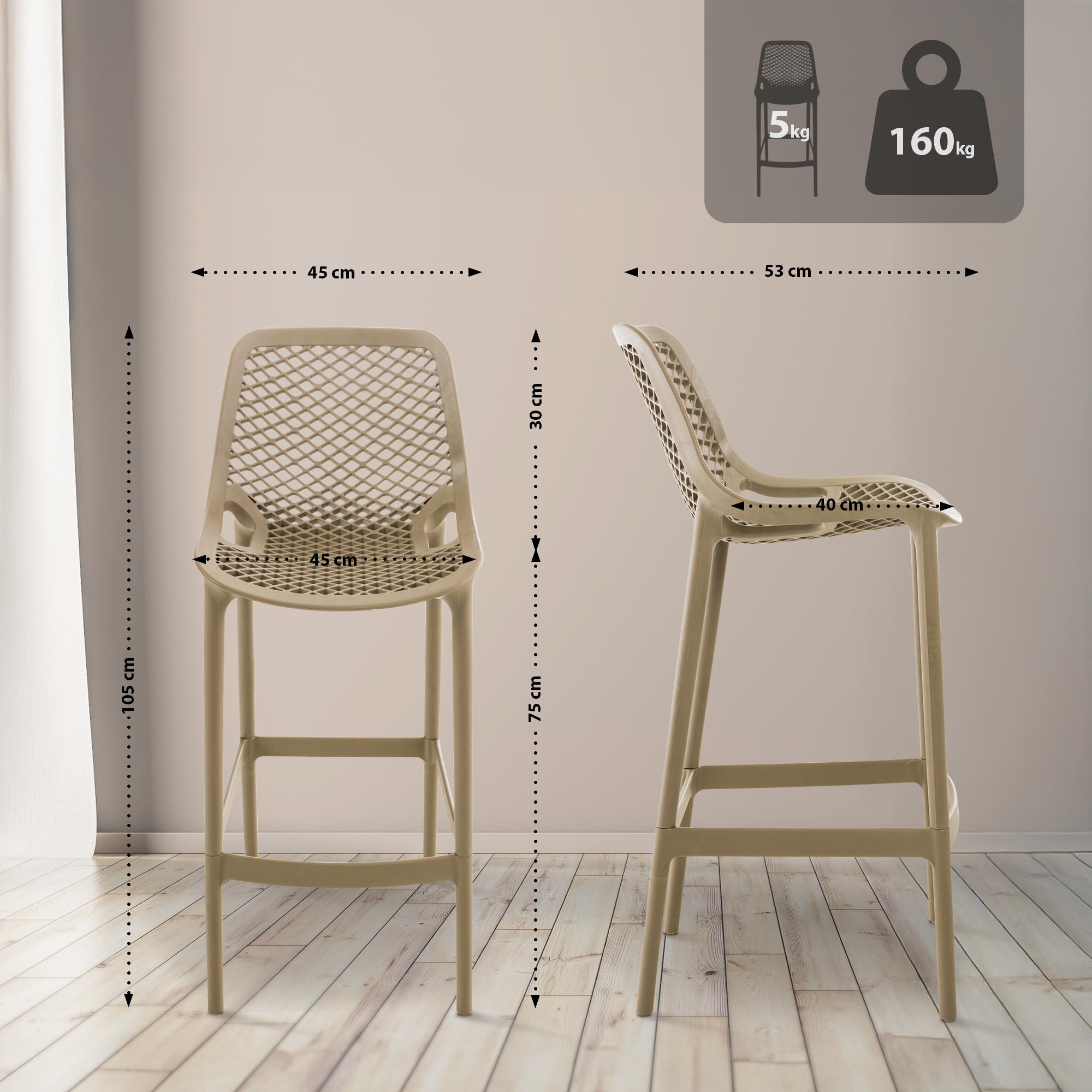 Juego de 2 taburetes de bar para exterior Air
