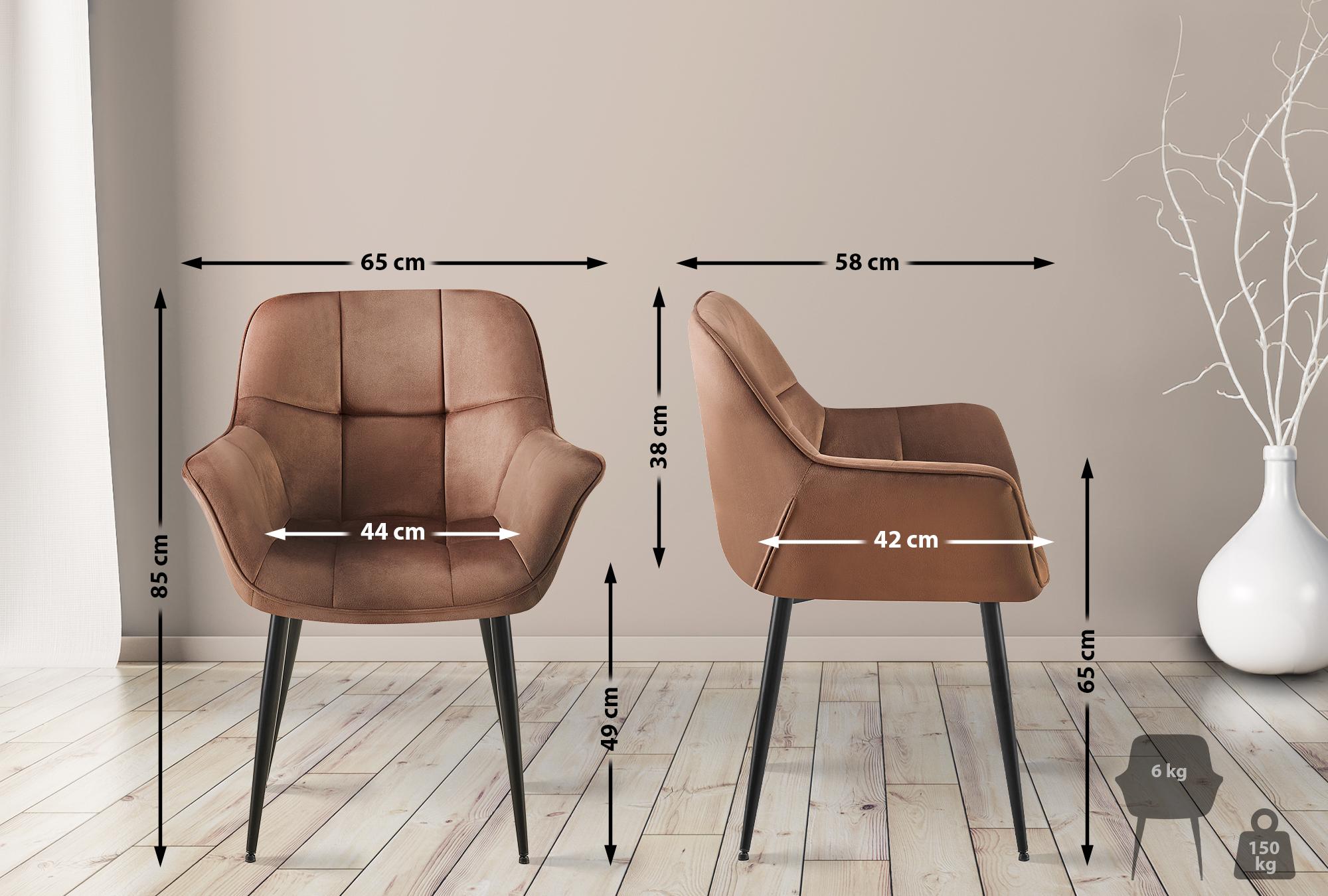 Silla de comedor Roseville en terciopelo