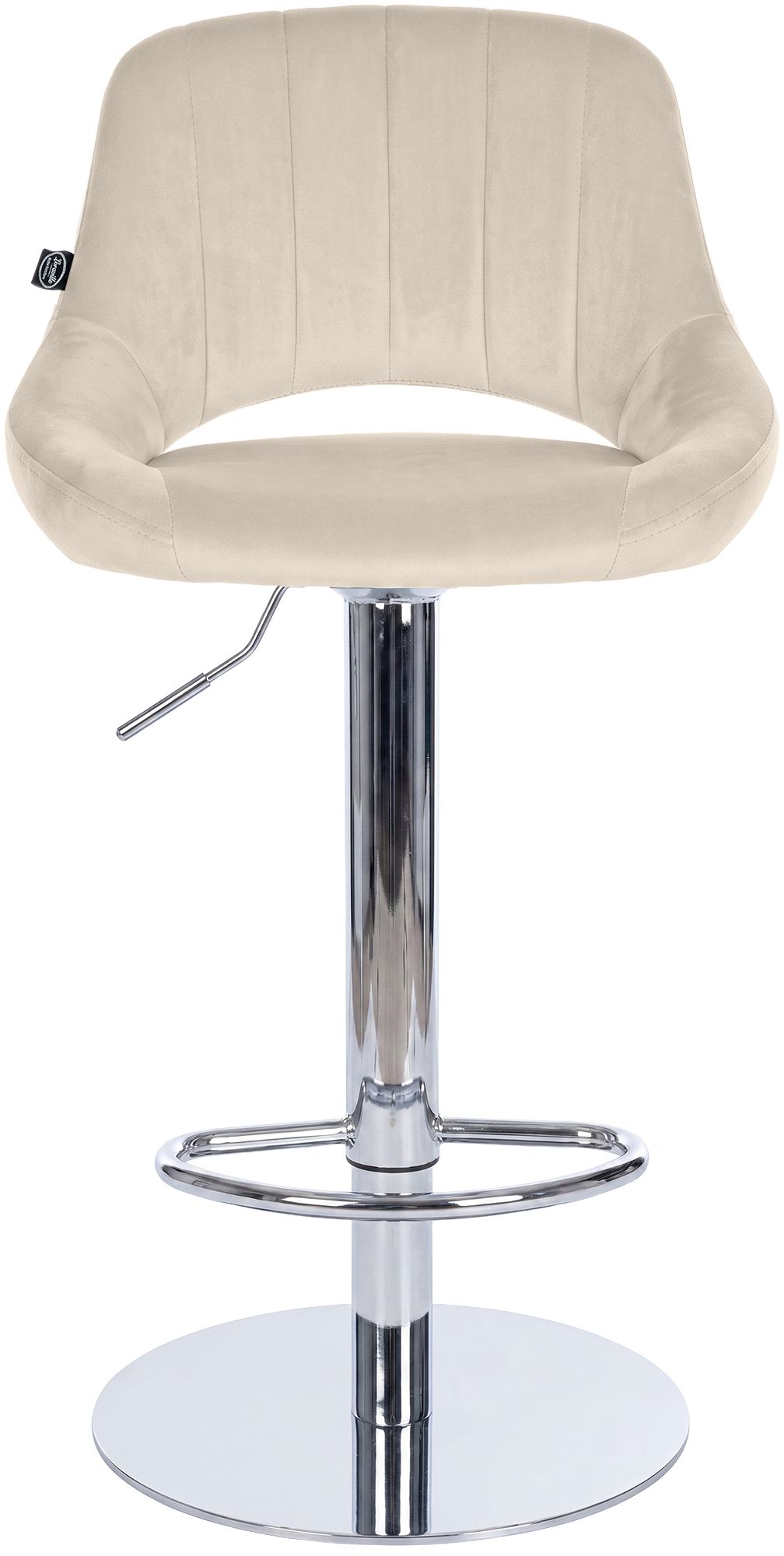 Taburete de bar Milet con estructura resistente cromada