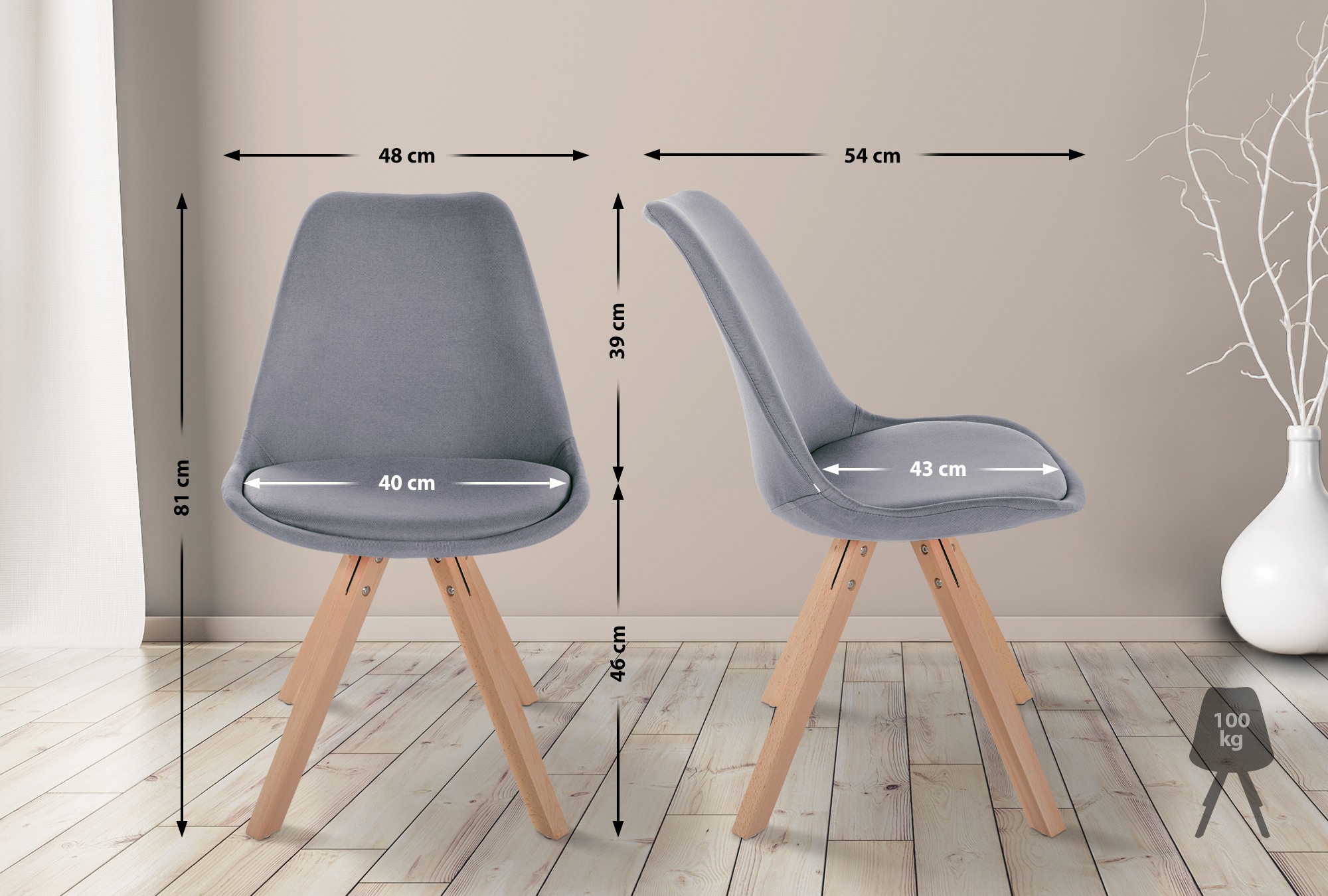 Set de 4 Butacas de salón Sofia en tela
