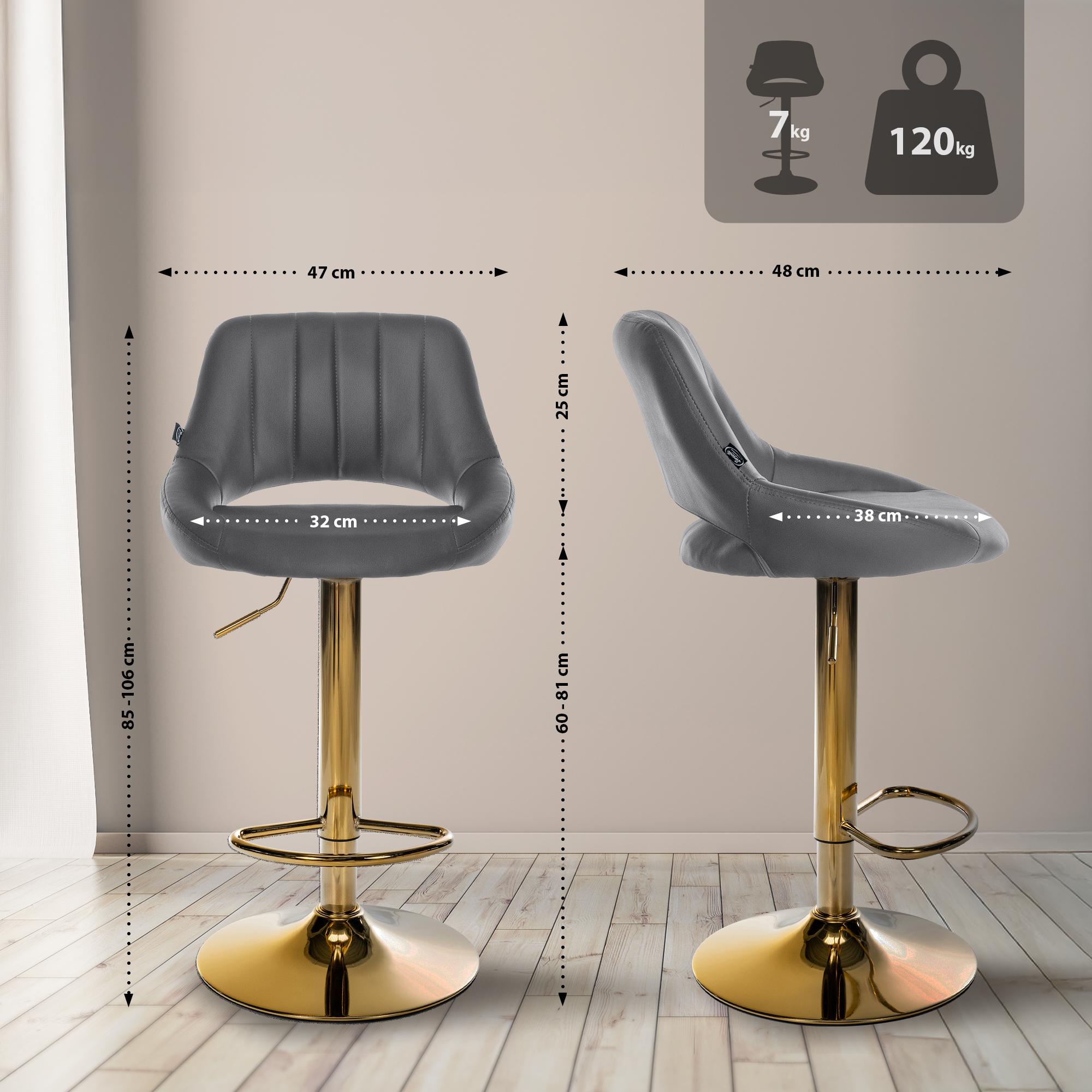 Juego de 2 taburetes de bar Milet de piel sintetica