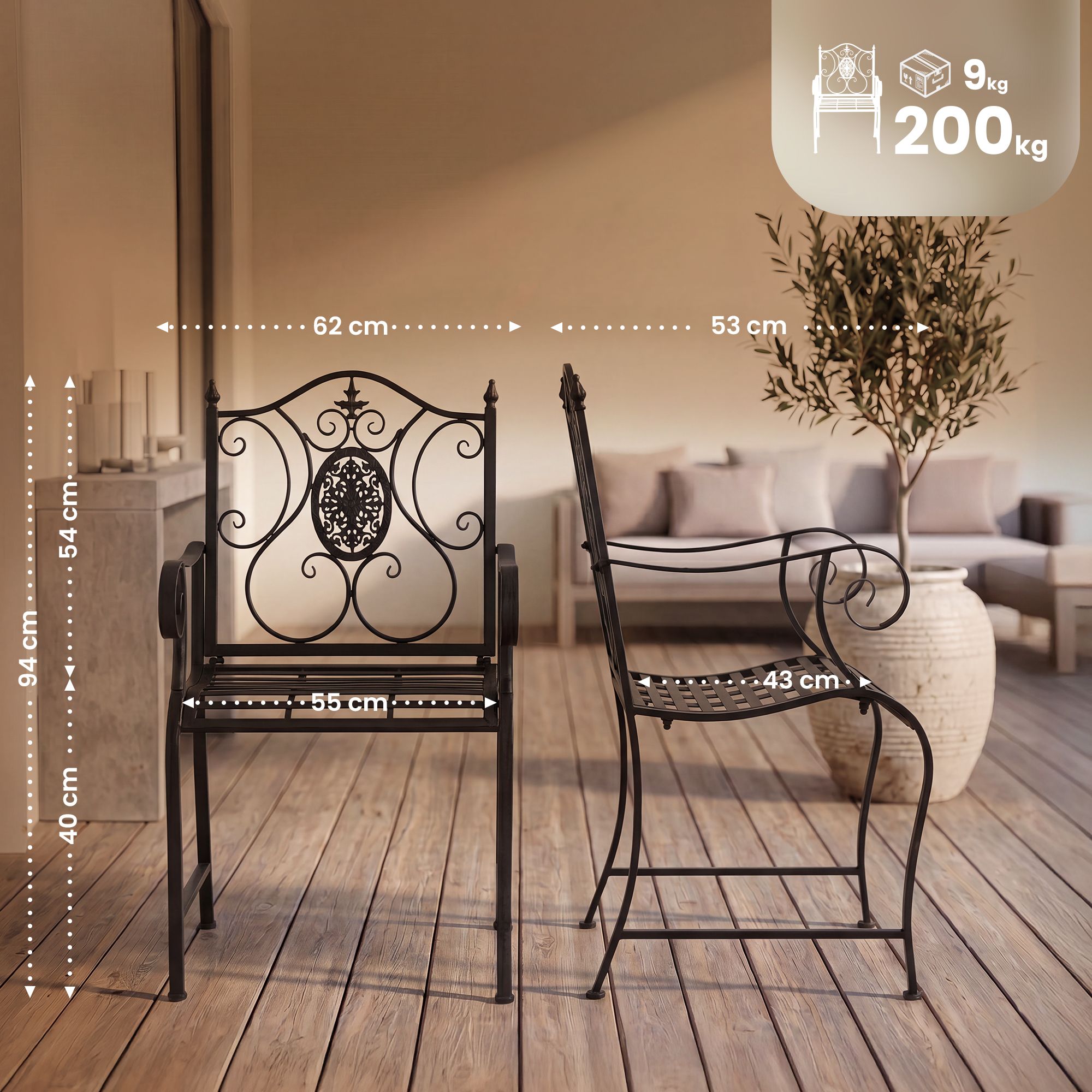 Set de 2 sillas de jardín Punjab