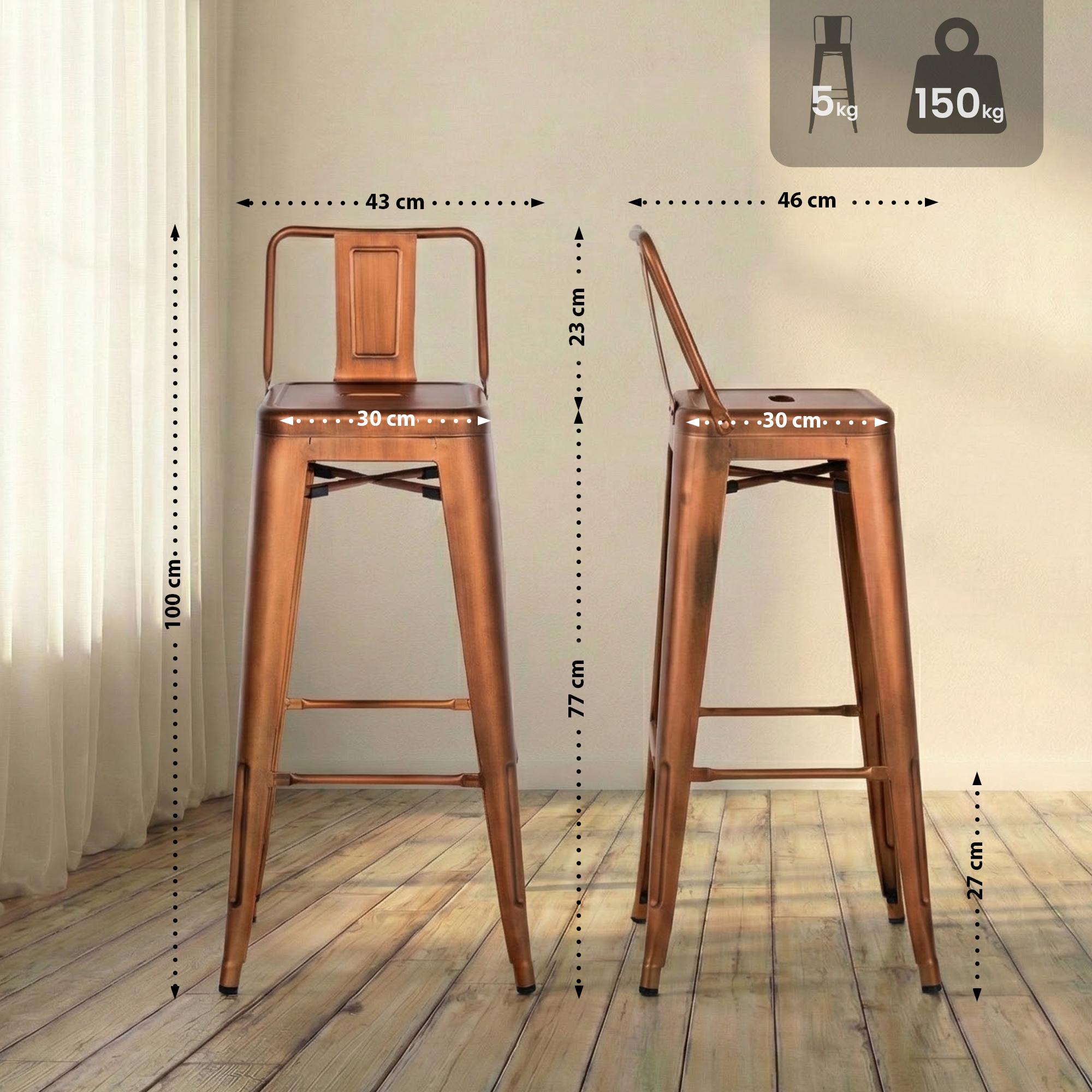 Taburete de bar de metal Mason
