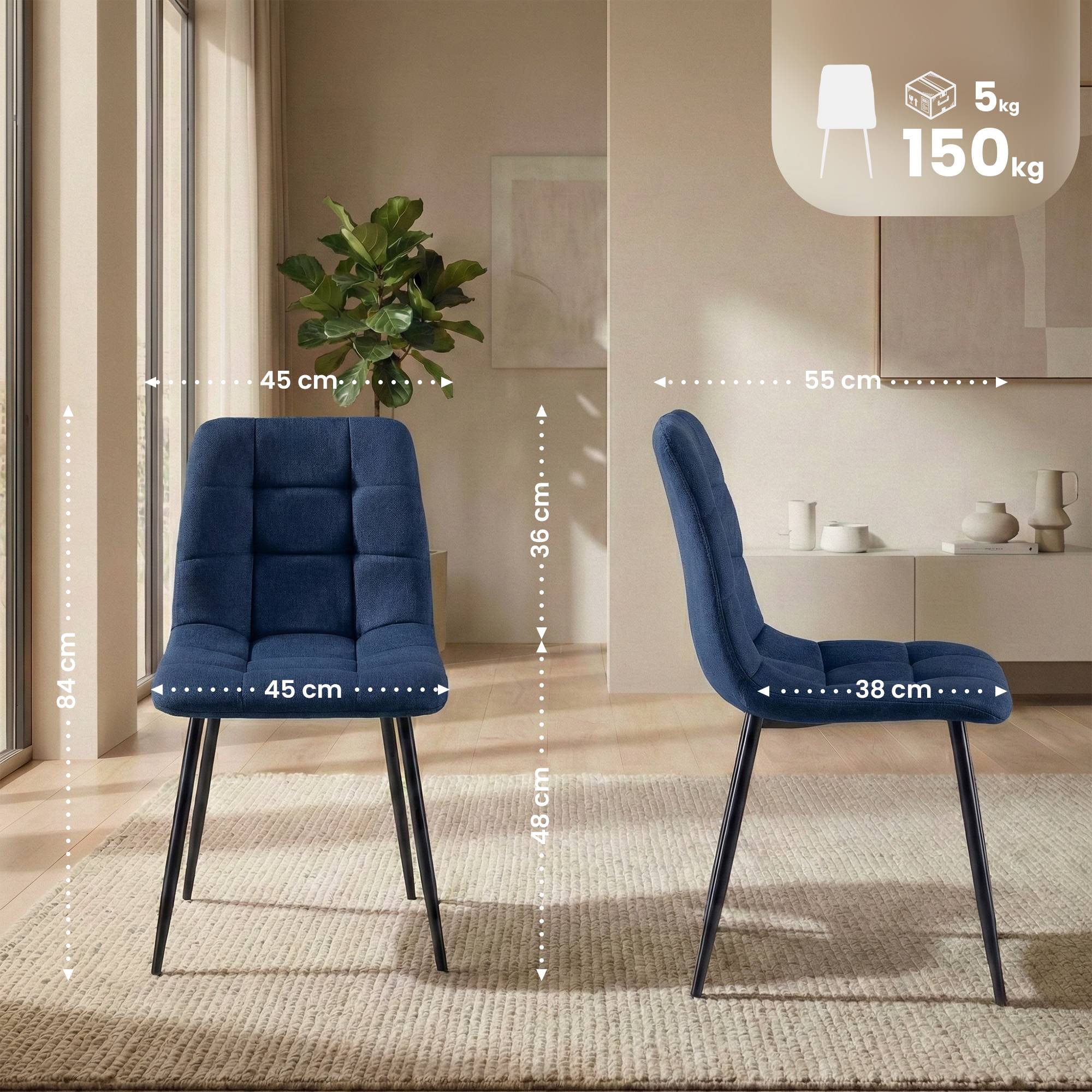 Silla de comedor Antibes de tela