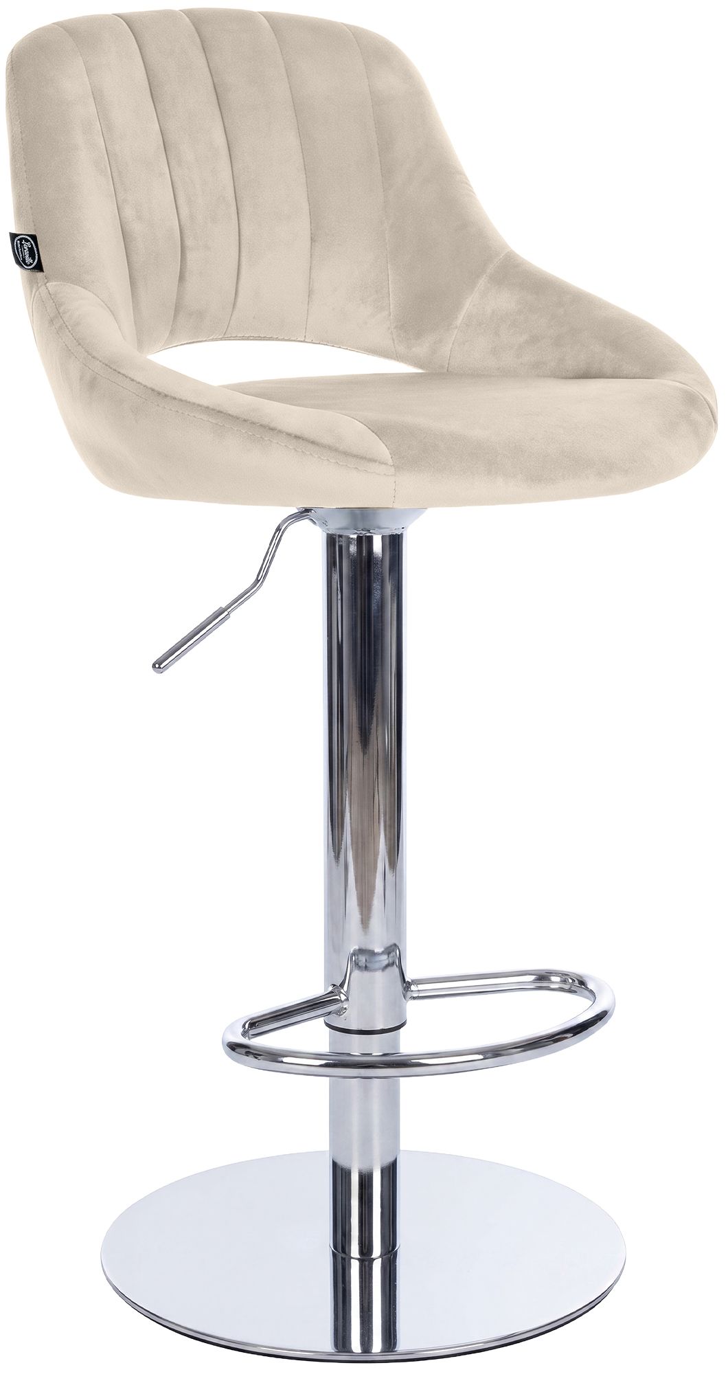 Taburete de bar Milet con estructura resistente cromada