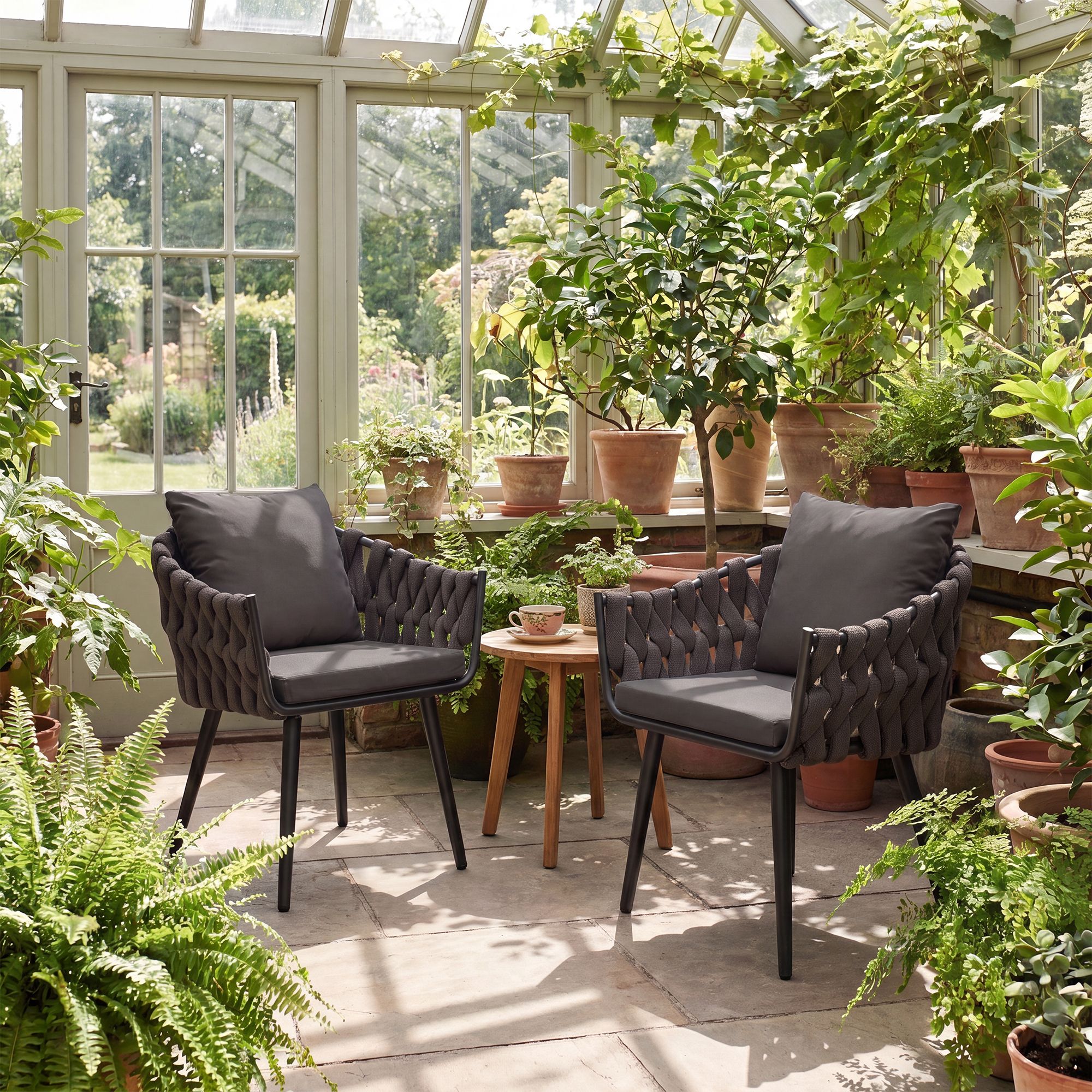 Sillon de jardin Naxos taupe con cojin de asiento