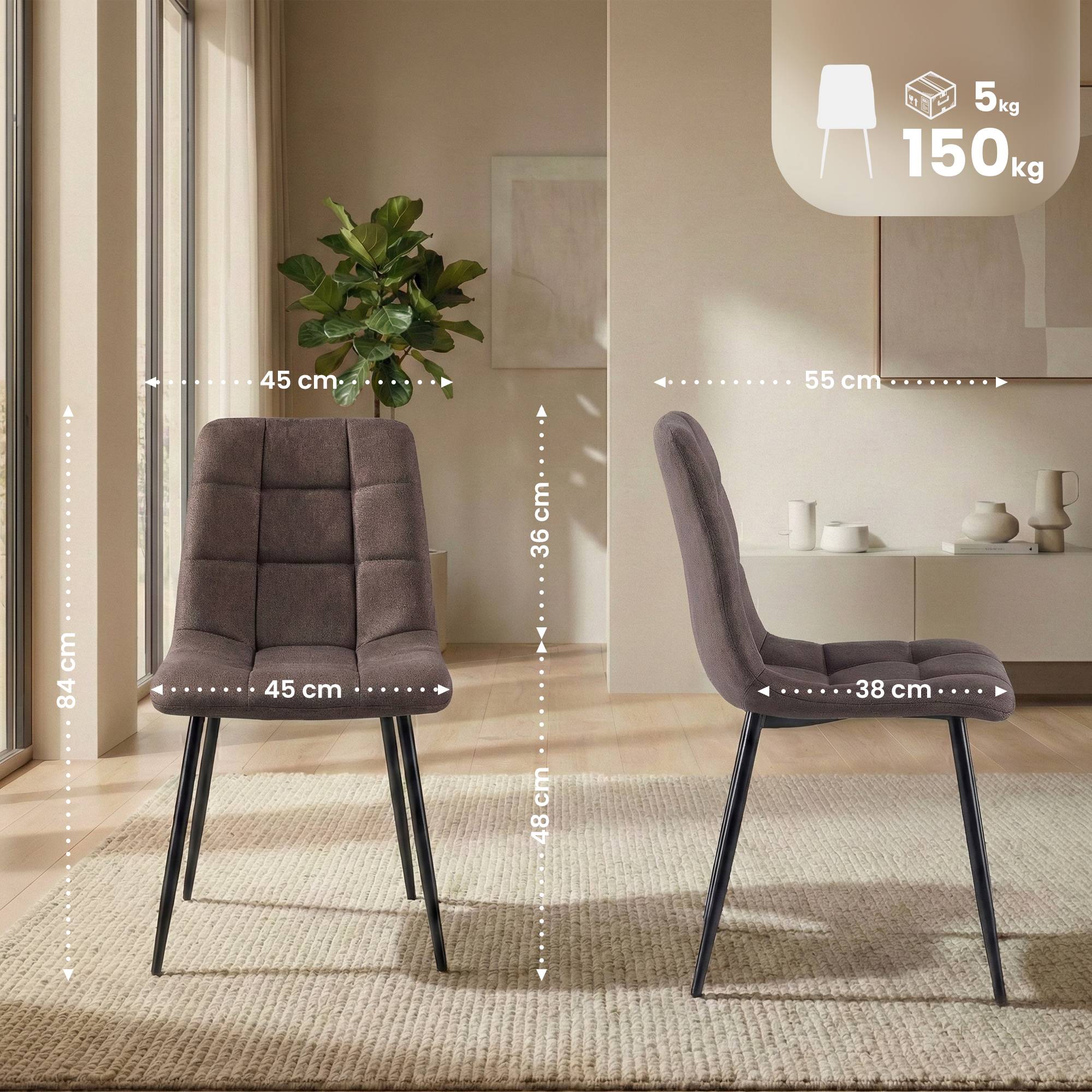 Silla de comedor Antibes de tela