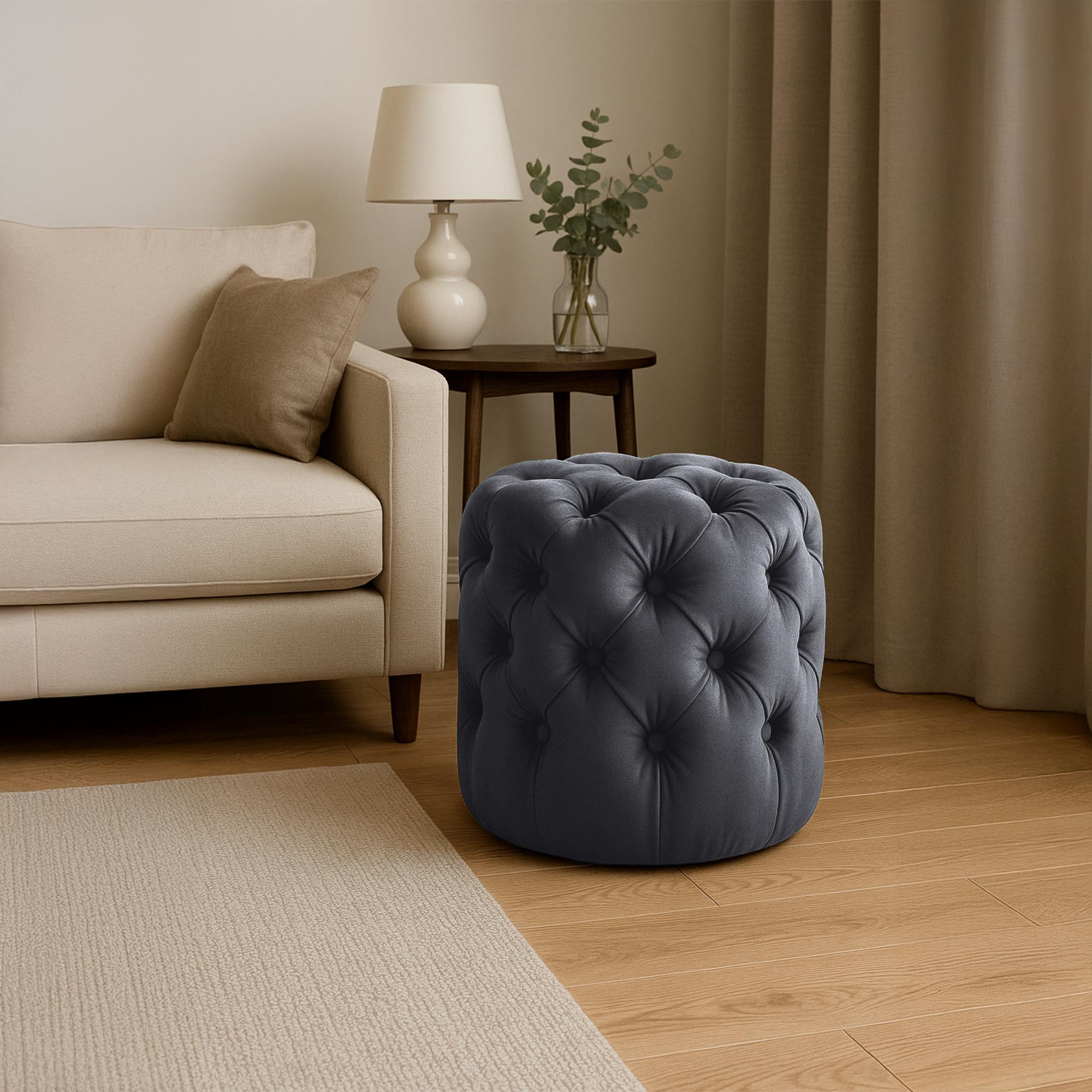 Taburete Drancy de terciopelo