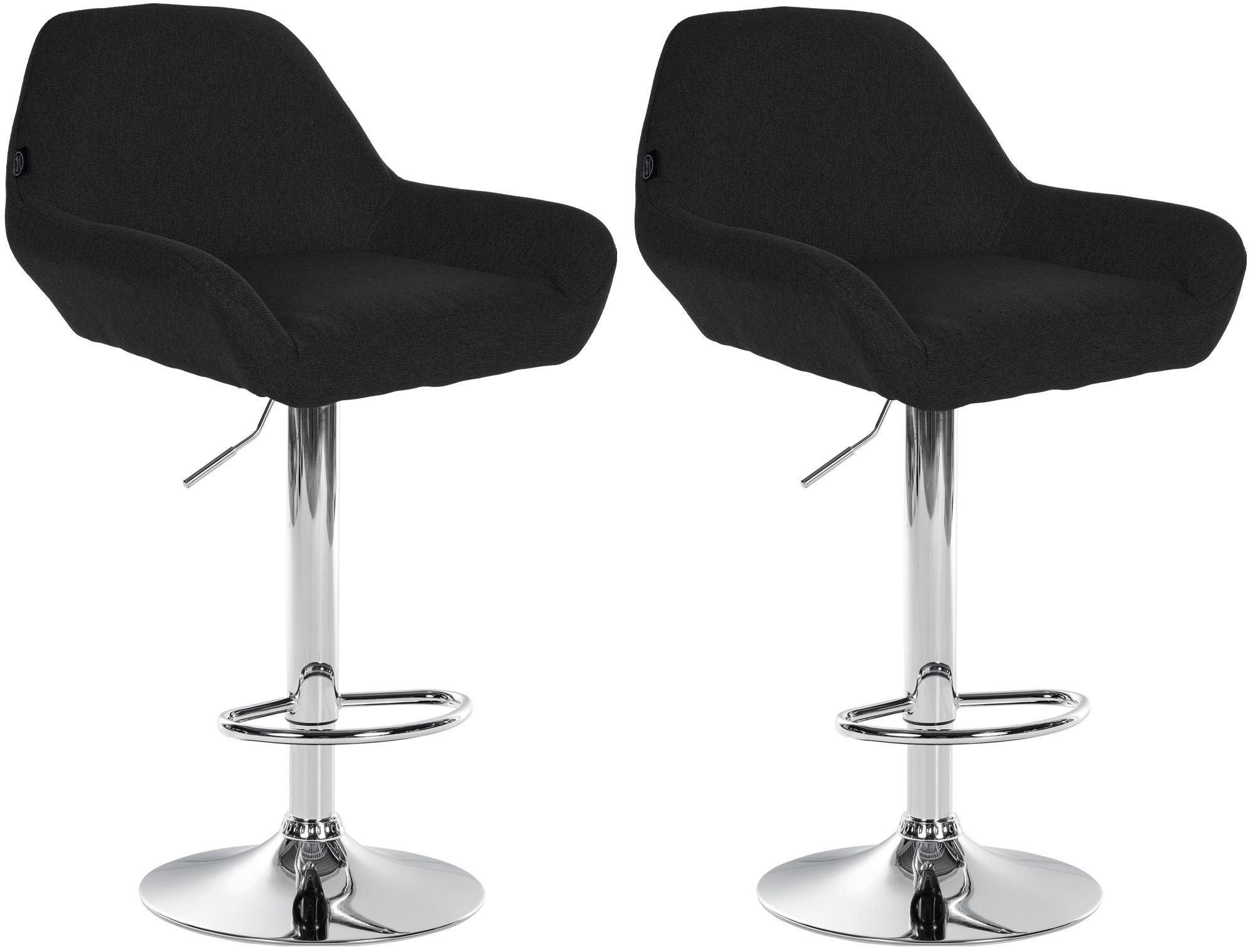 Set de 2 taburetes de bar Braga de tela