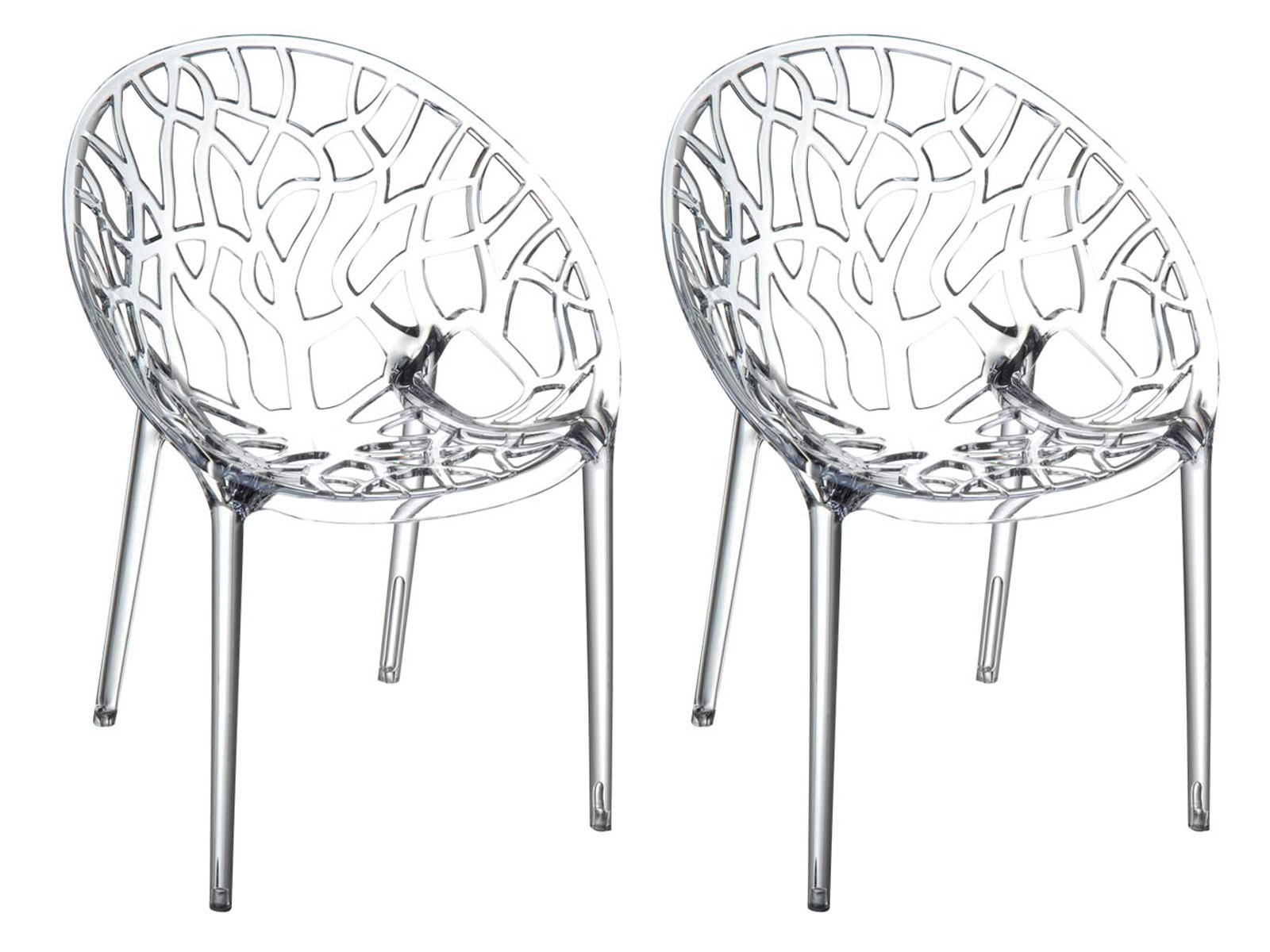 Juego de 2 sillas de cristal