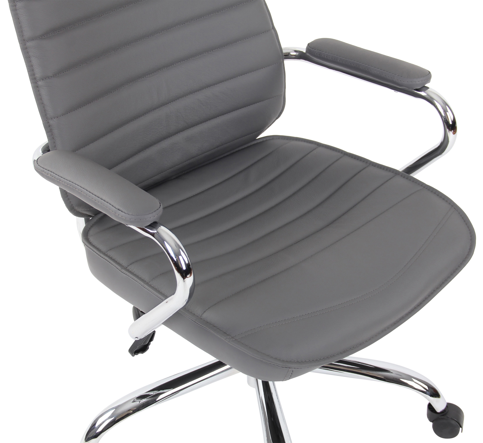 Silla de oficina Rako de piel auténtica