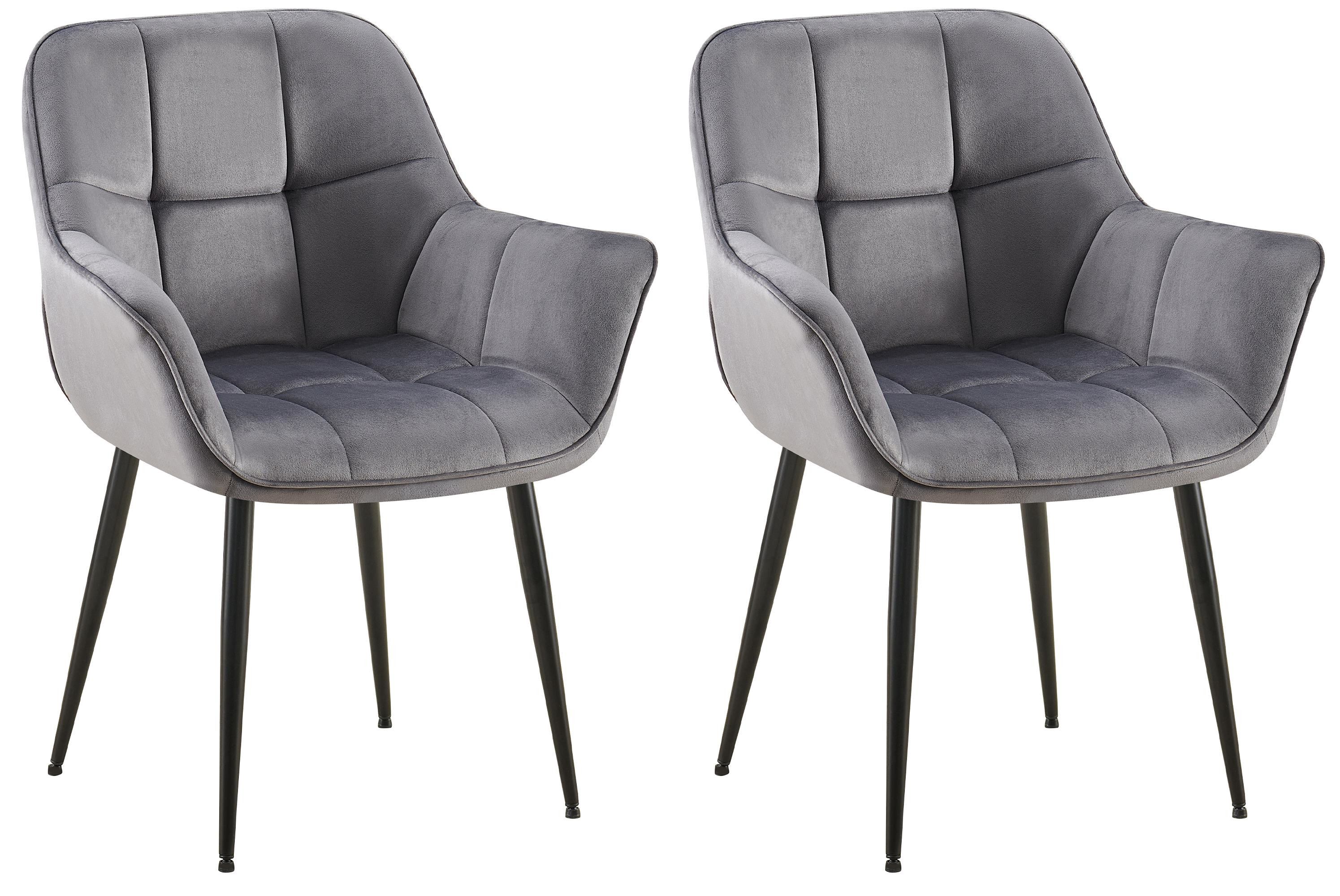 Set de 2 sillas de comedor Rosevilla en terciopelo