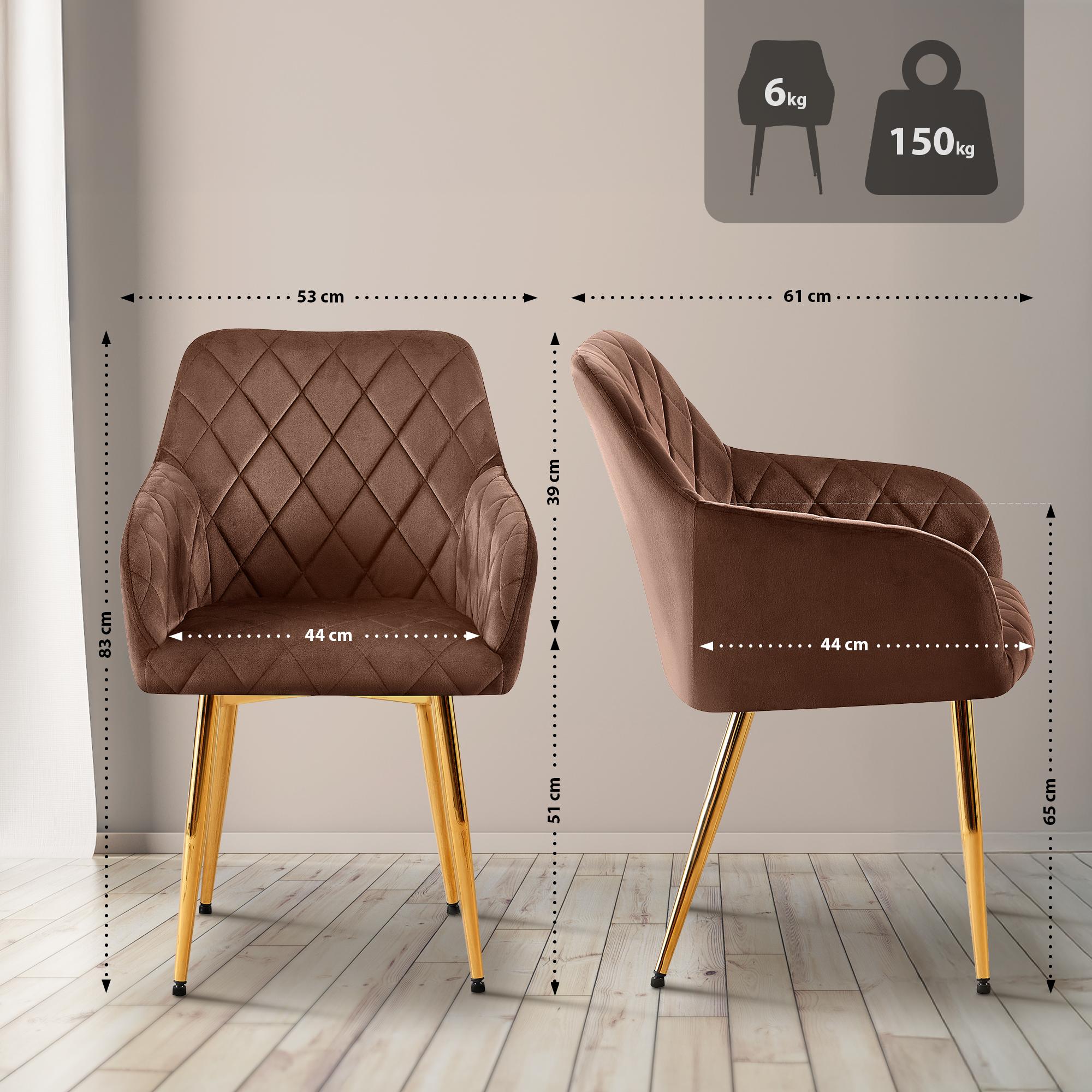 Silla de comedor Monett terciopelo