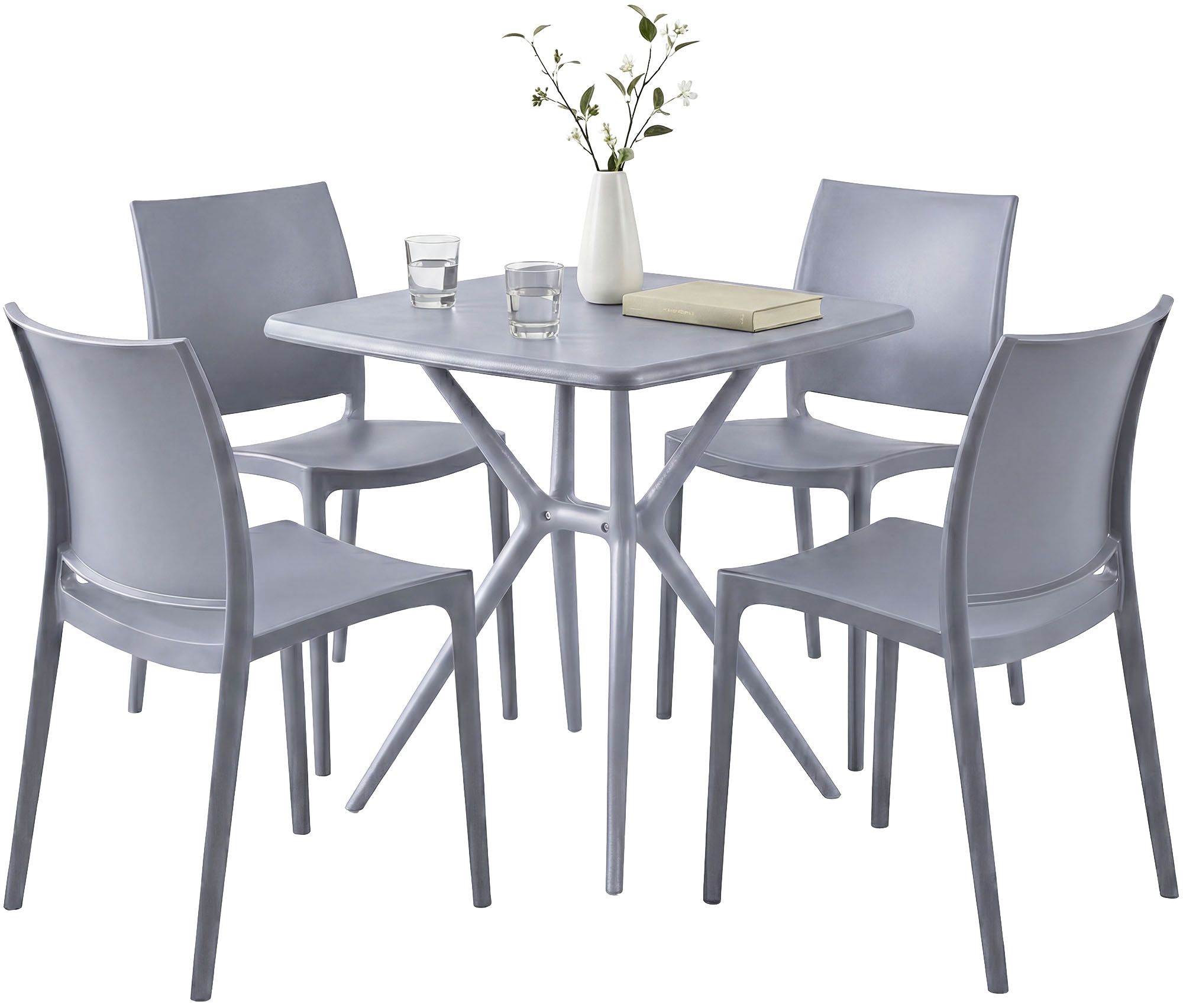 Conjunto de Muebles de Jardín Amino con 4 Sillas
