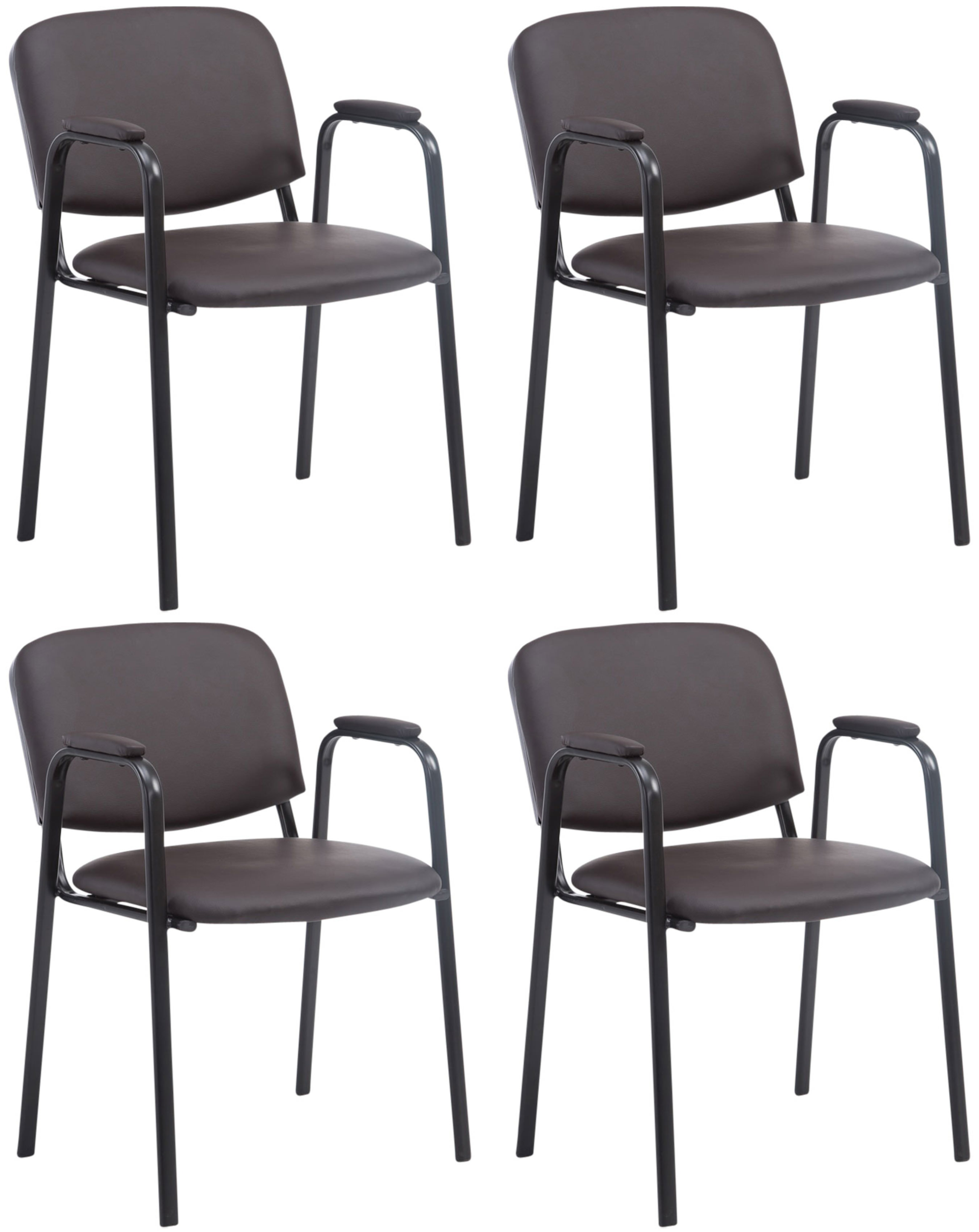 Set de 4 sillas apilables Ken Pro de piel sintética